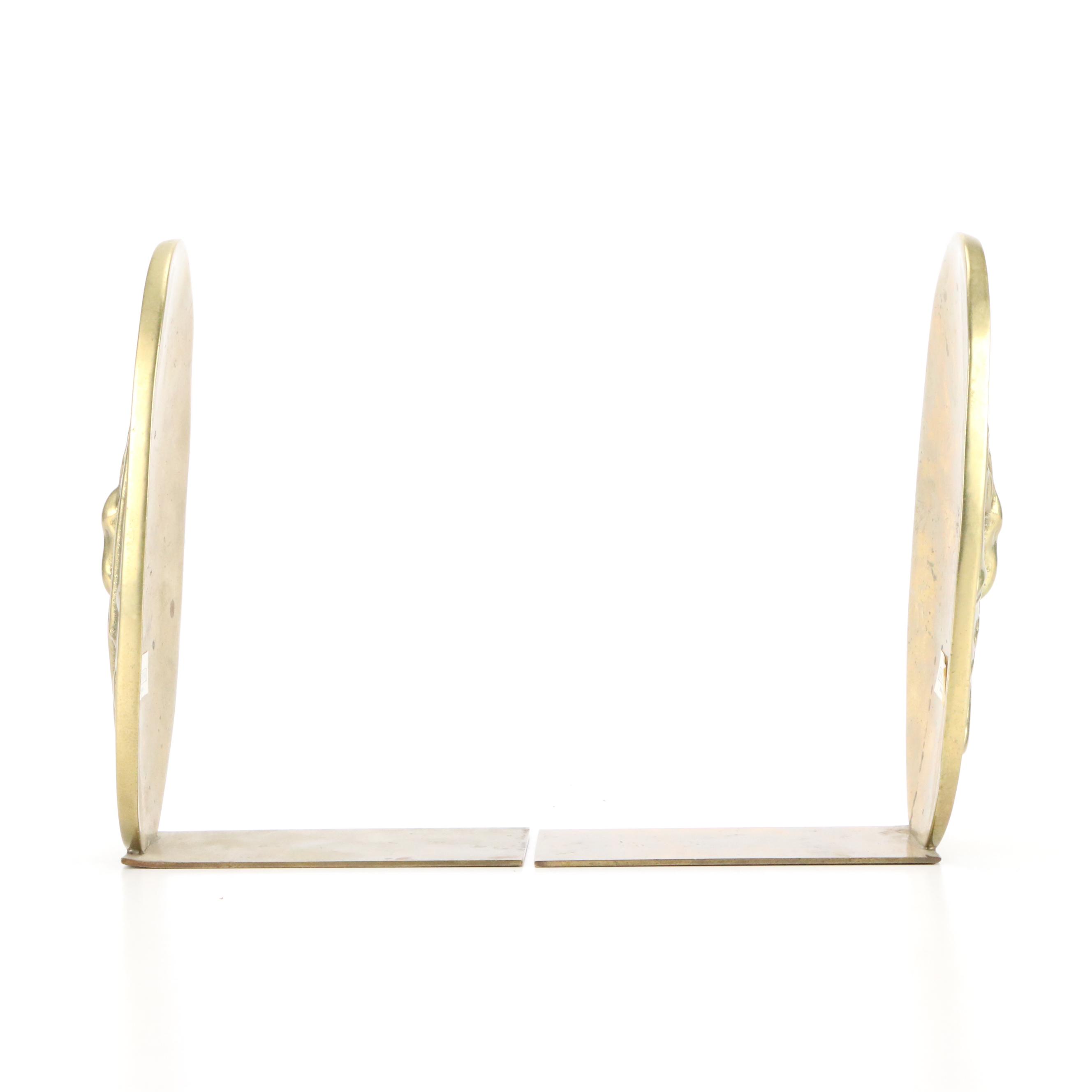 Horchow Brass Deer Hunt Theme Bookends