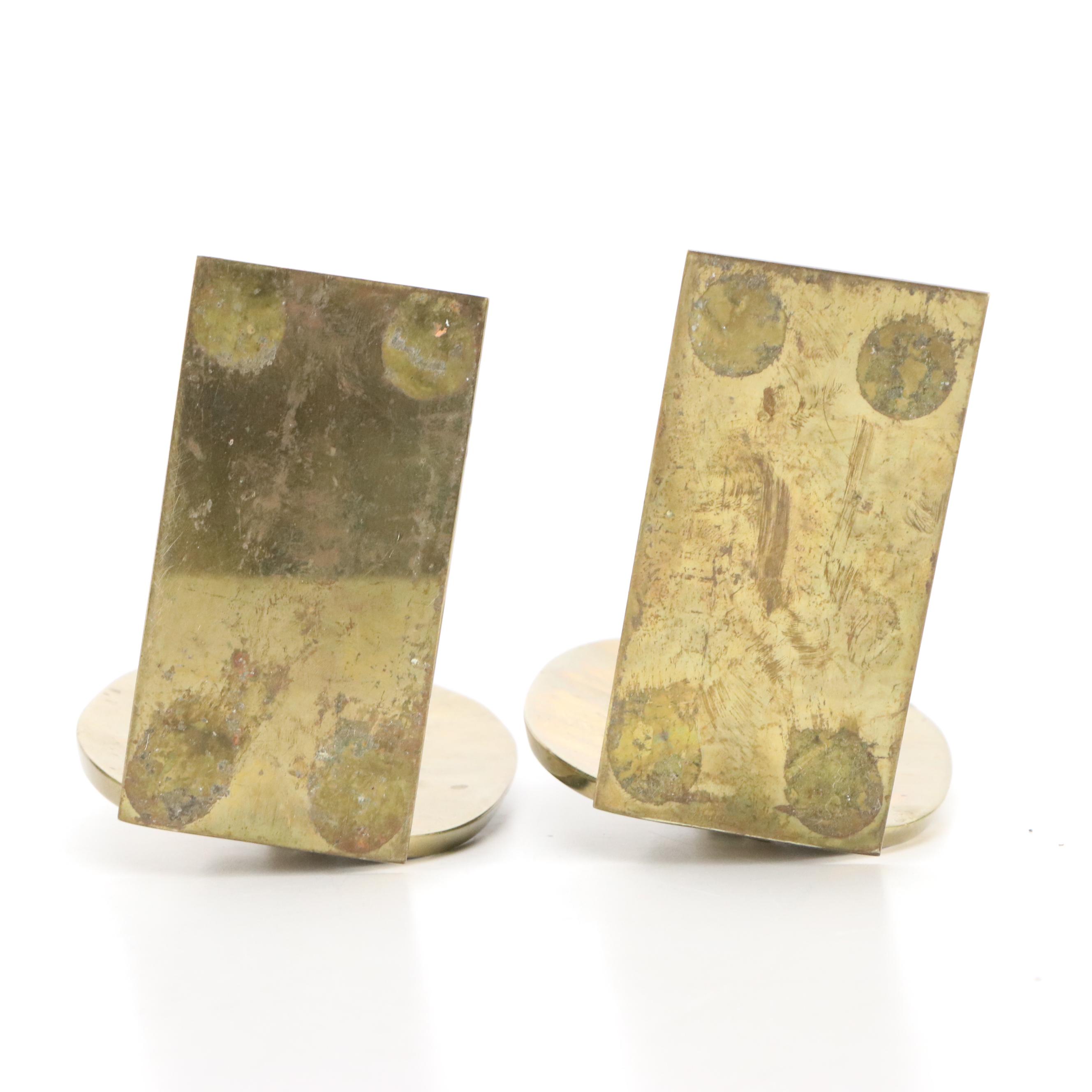 Horchow Brass Deer Hunt Theme Bookends