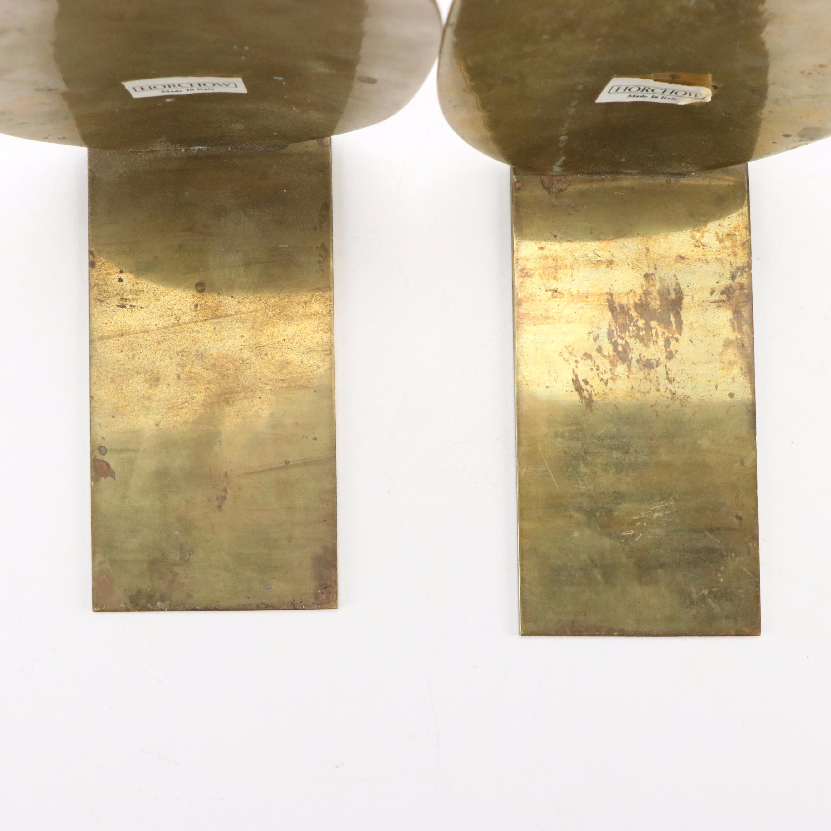 Horchow Brass Deer Hunt Theme Bookends