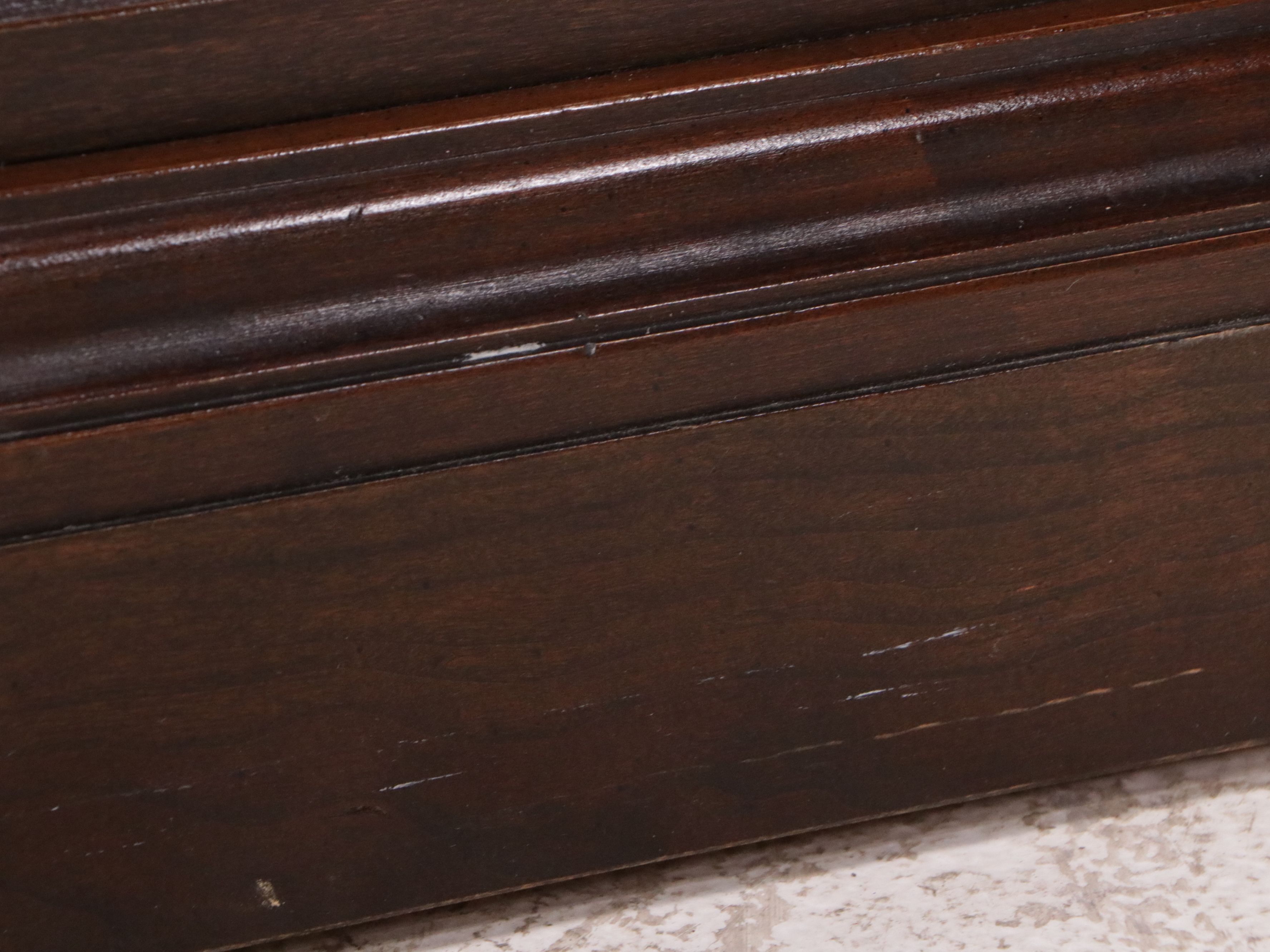 Traditional Style Two-Tiered Mahogany Finish Open Bookcase