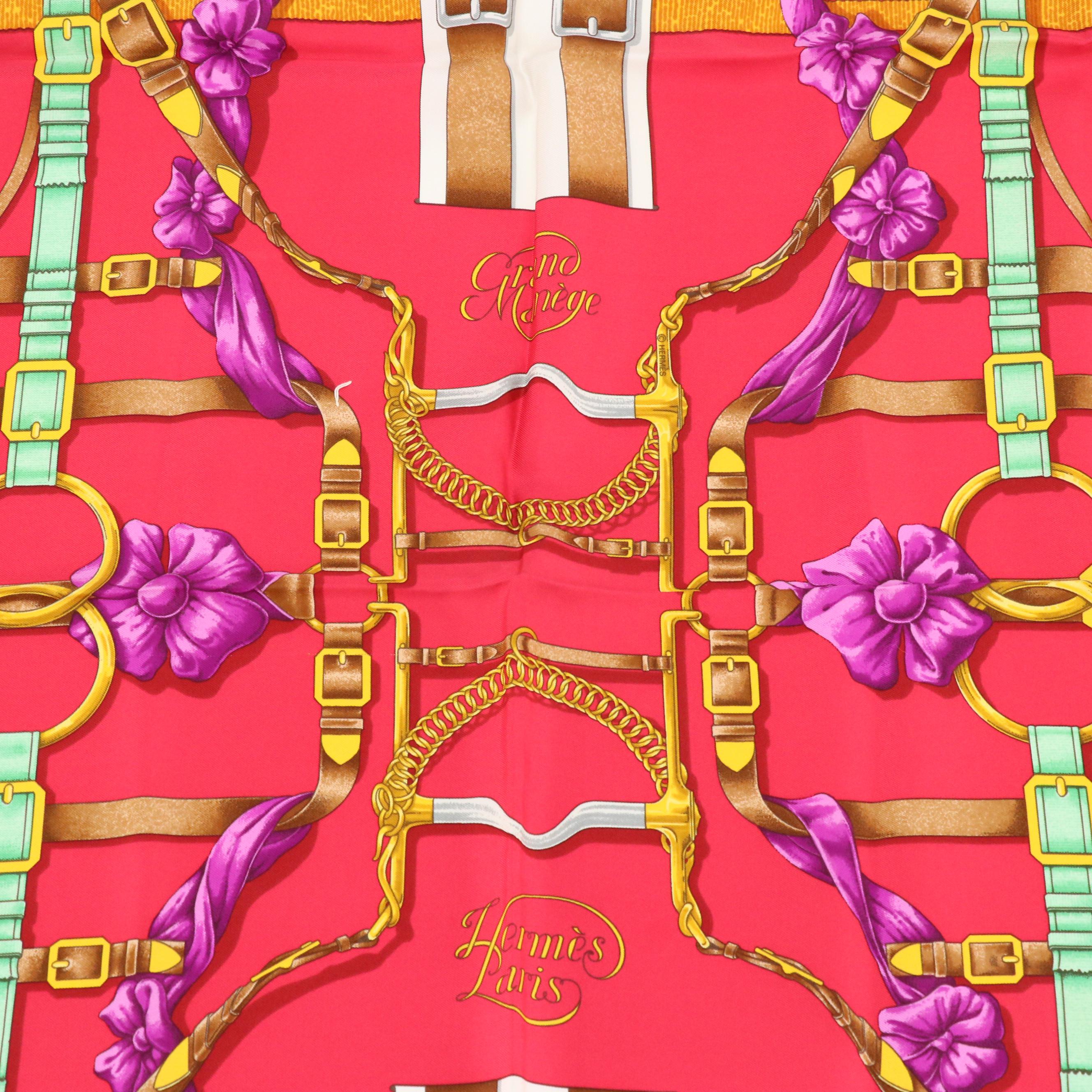 Hermès "Grand Manège" Silk Twill Scarf 90