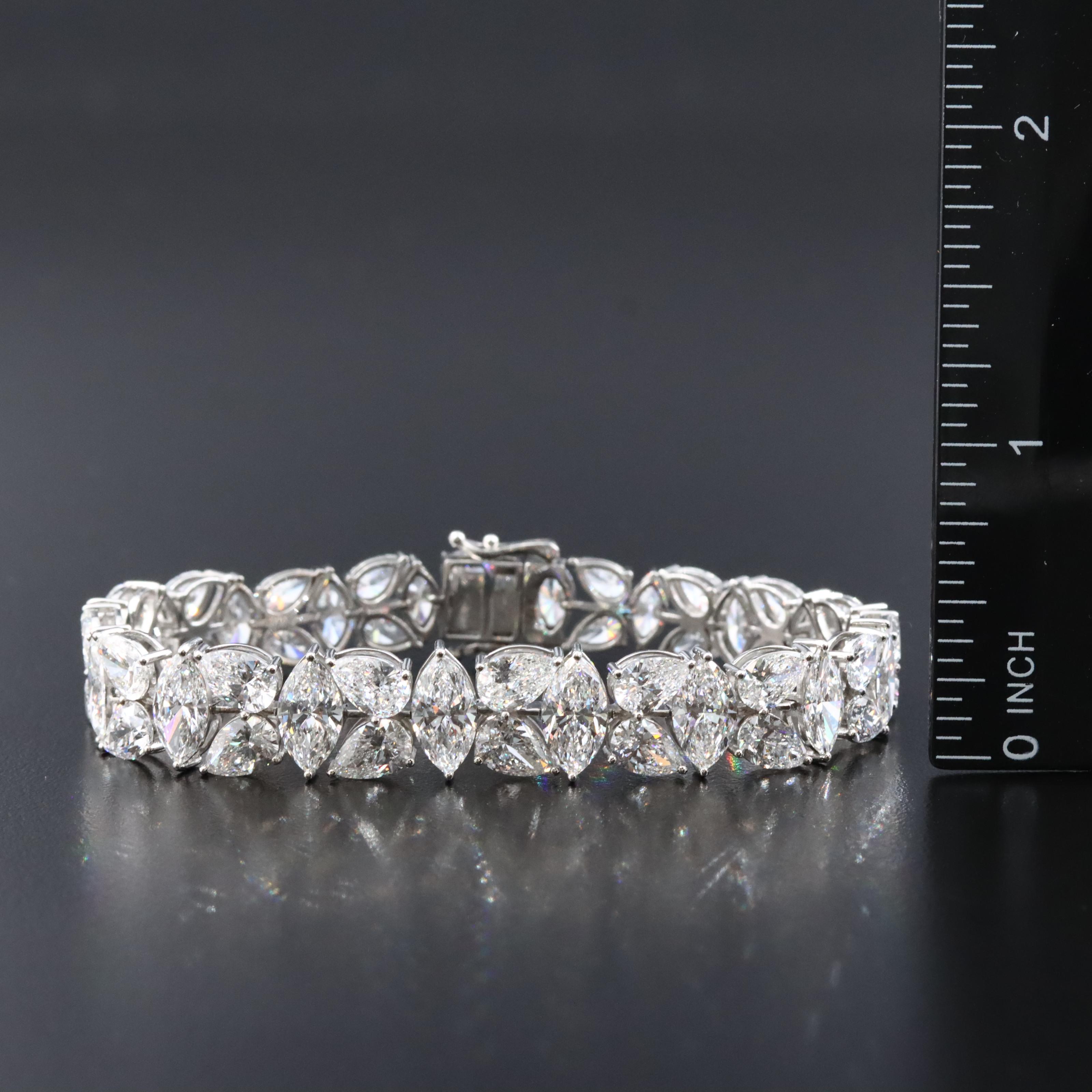 Platinum 25.62 CTW Lab Grown Diamond Graduated Bracelet