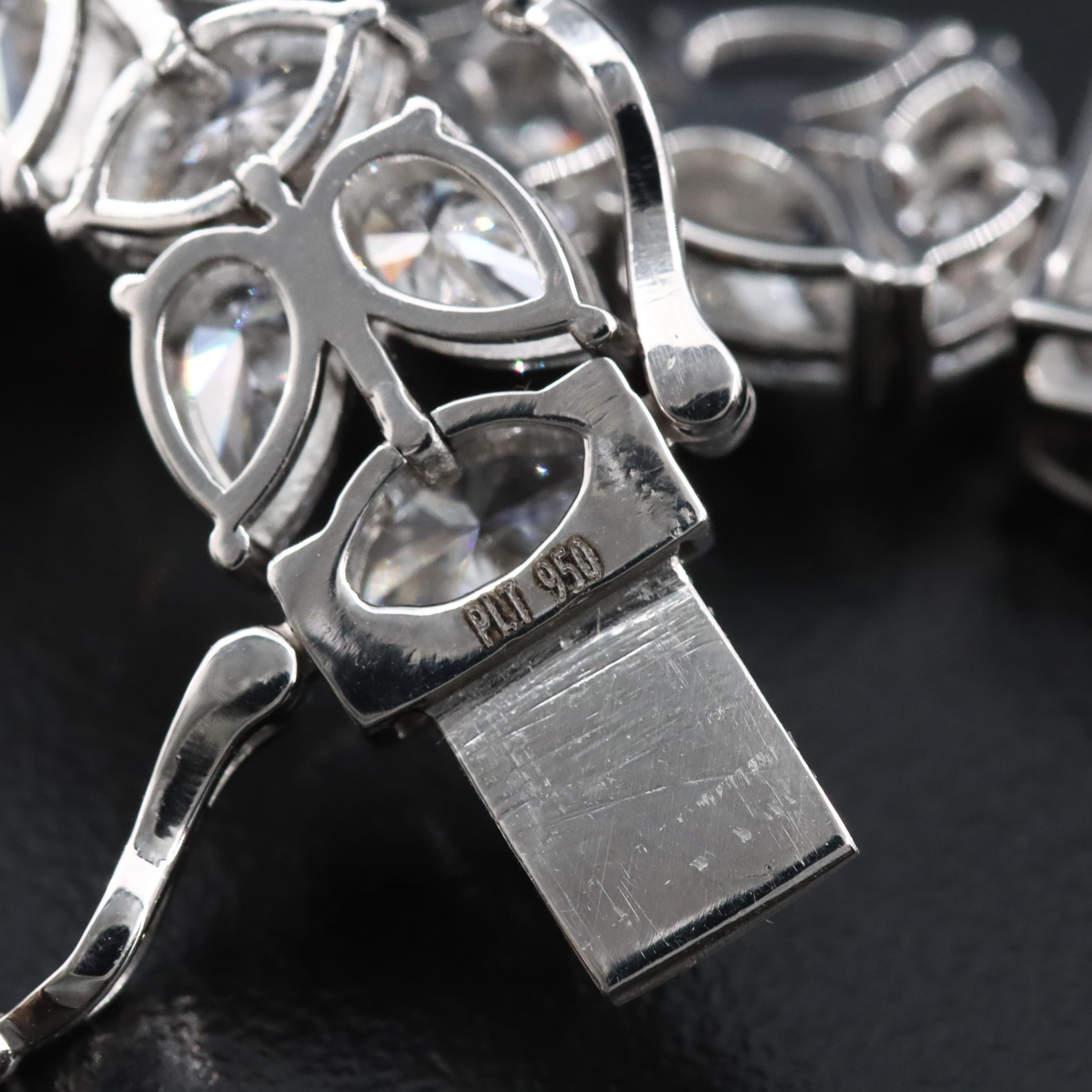 Platinum 25.62 CTW Lab Grown Diamond Graduated Bracelet