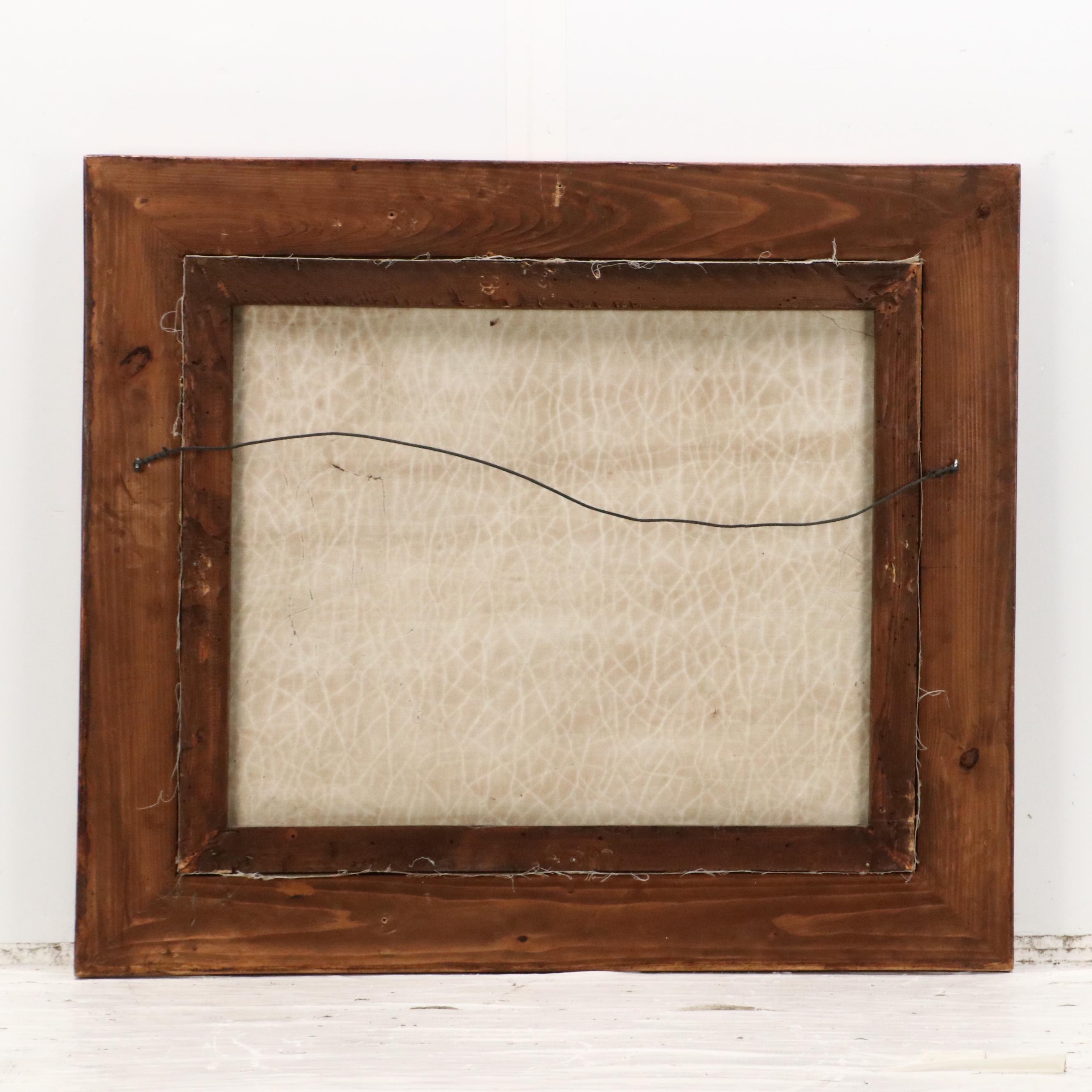 Trevor James Oil Painting of Barnyard Scene With Pigs, 20th Century