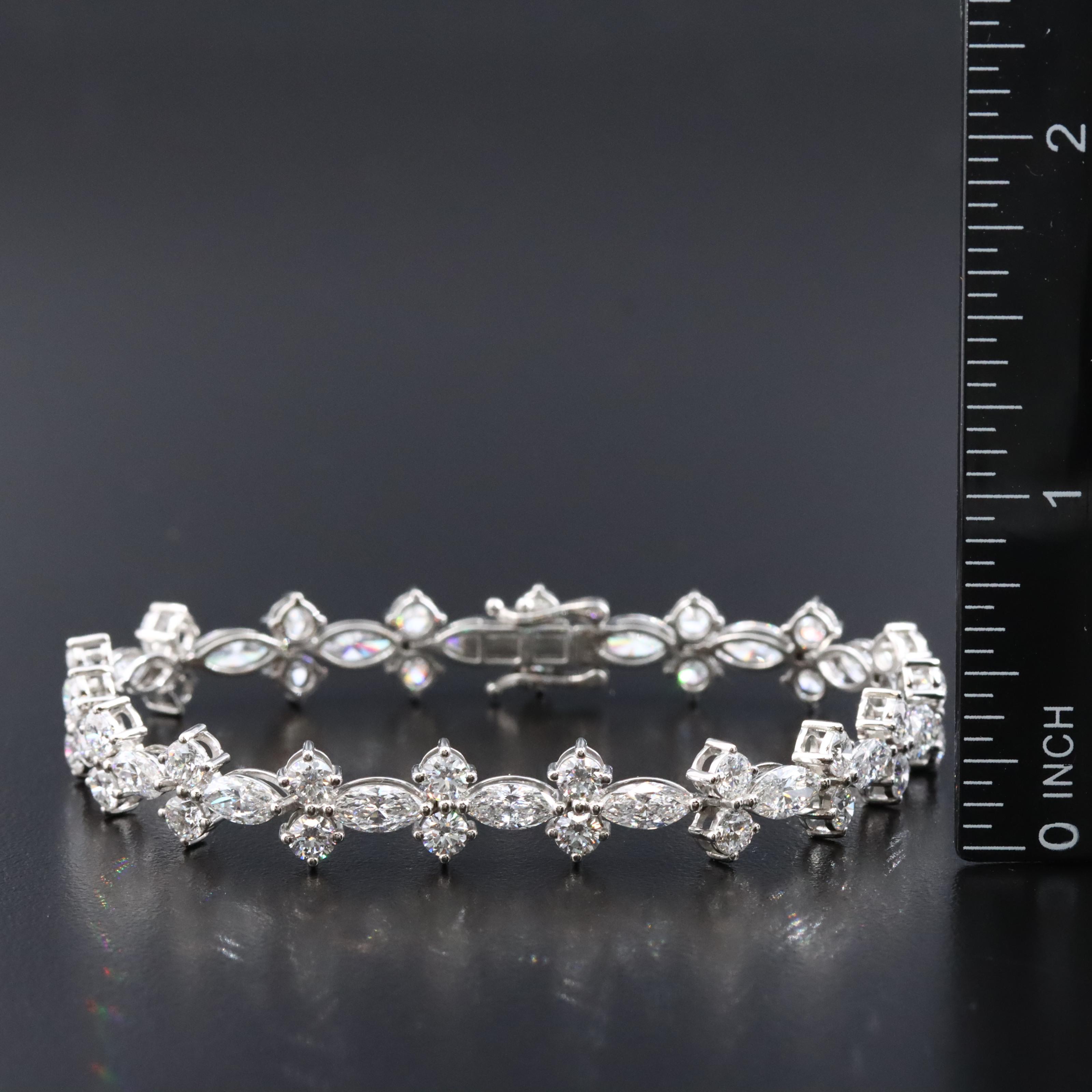 Platinum 12.46 CTW Lab Grown Diamond Bracelet