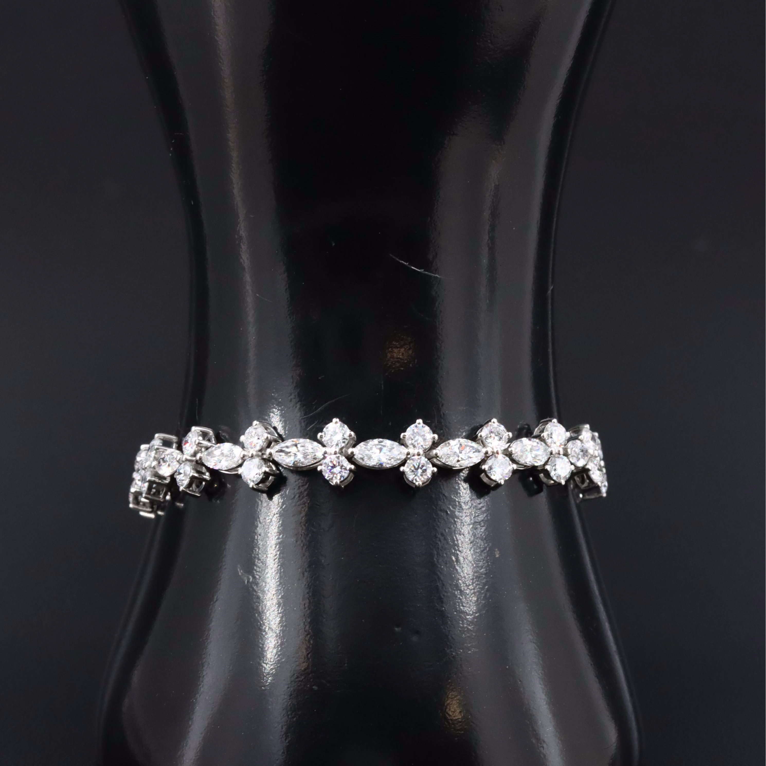 Platinum 12.46 CTW Lab Grown Diamond Bracelet