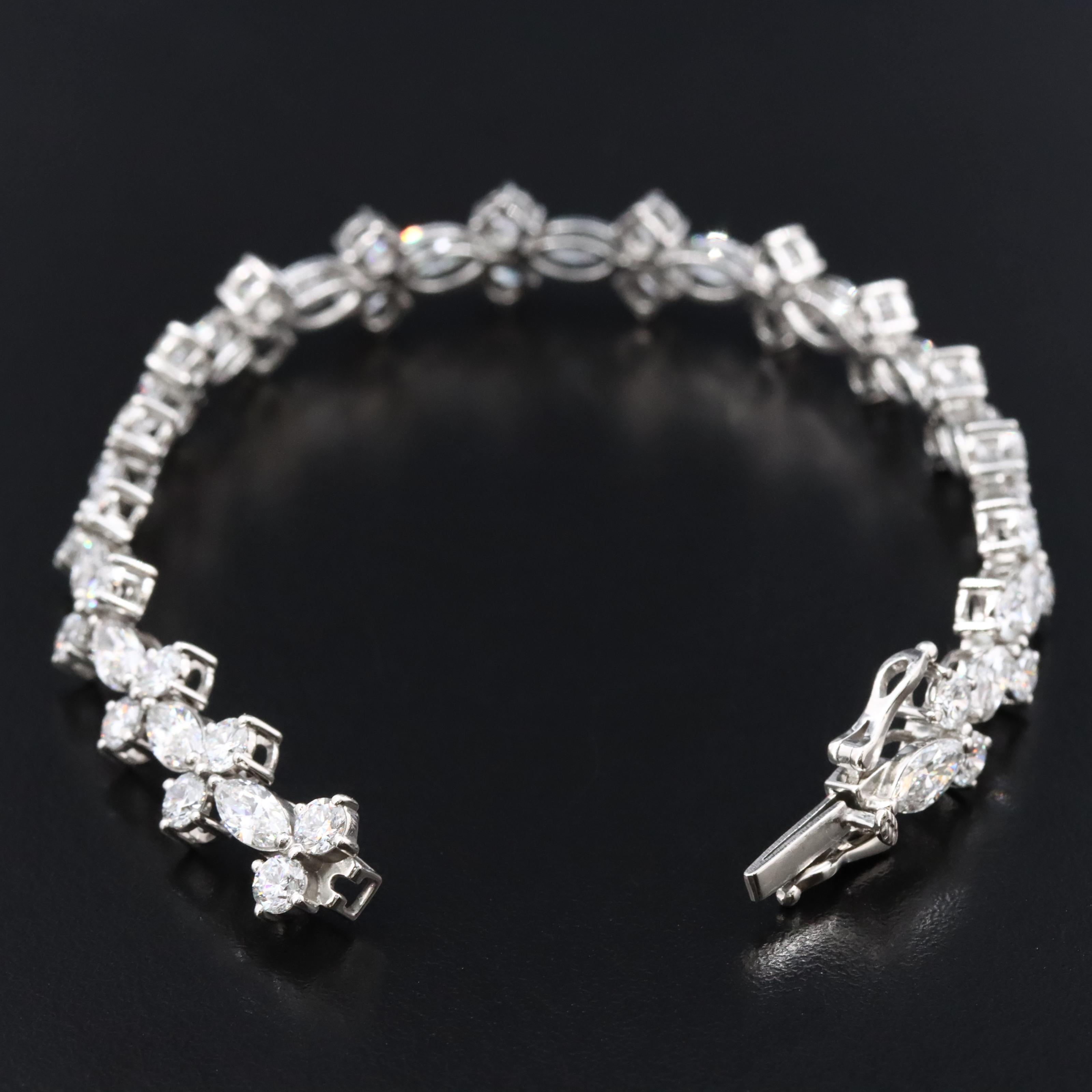 Platinum 12.46 CTW Lab Grown Diamond Bracelet