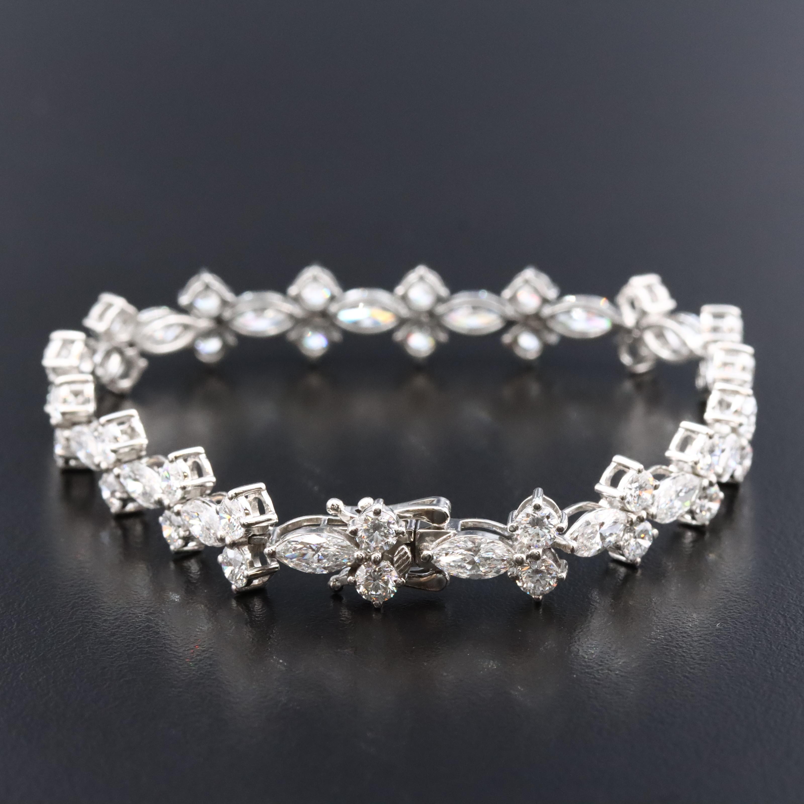 Platinum 12.46 CTW Lab Grown Diamond Bracelet