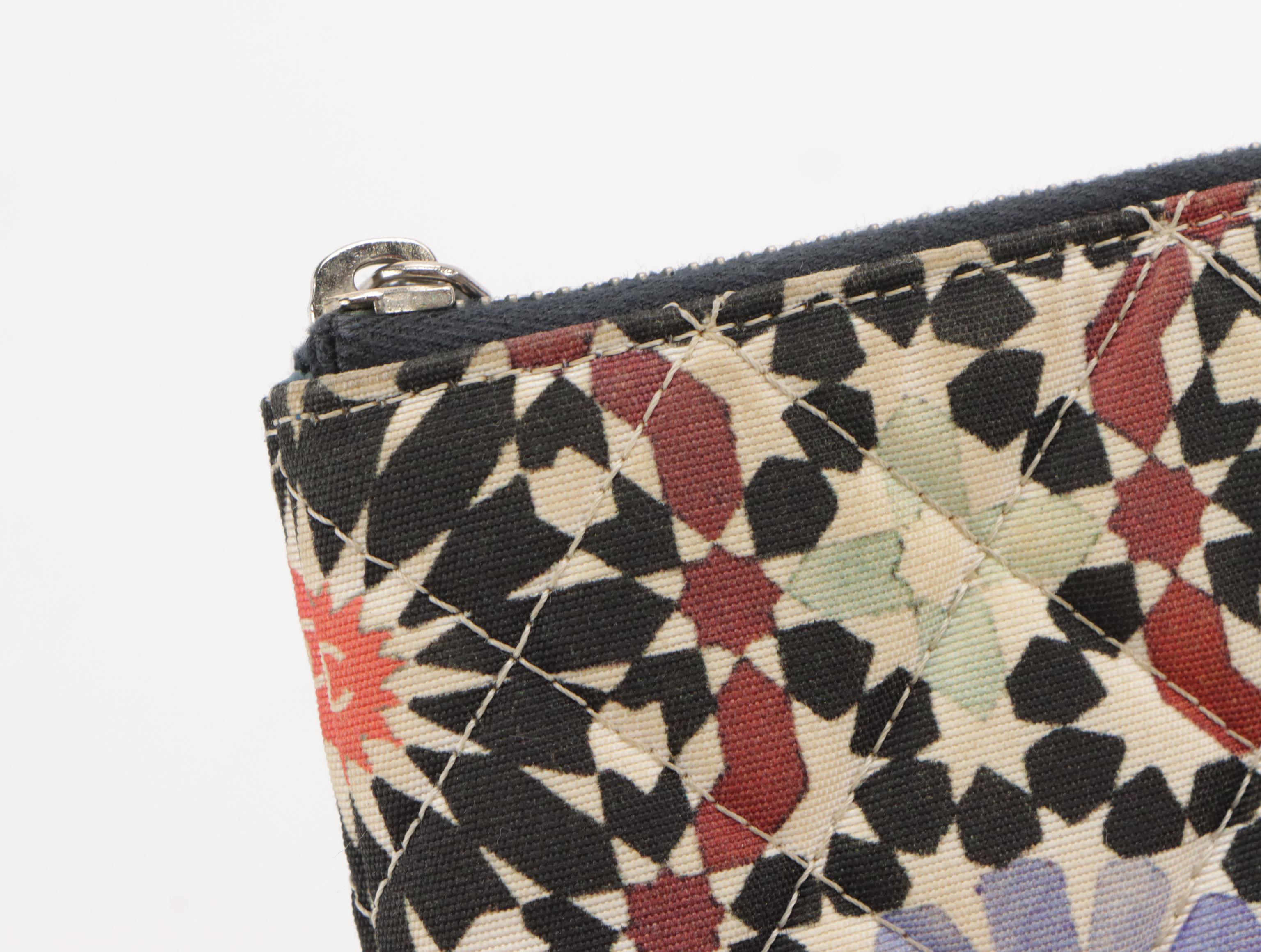 Chanel CC Kaleidoscope Quilted Nylon Canvas Zip Pouch