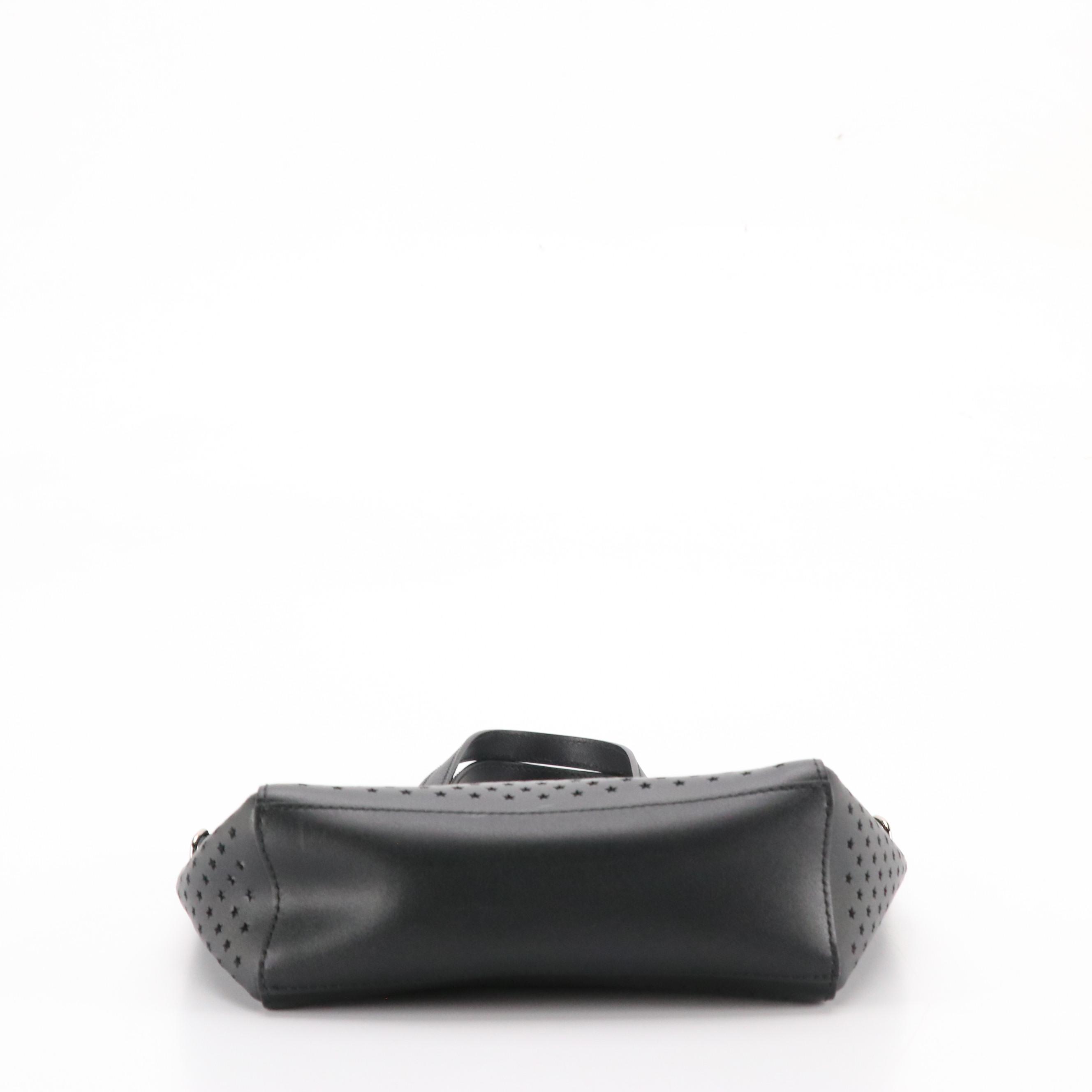 Jimmy Choo Two-Way Mini Tote in Black Star Perforated Leather