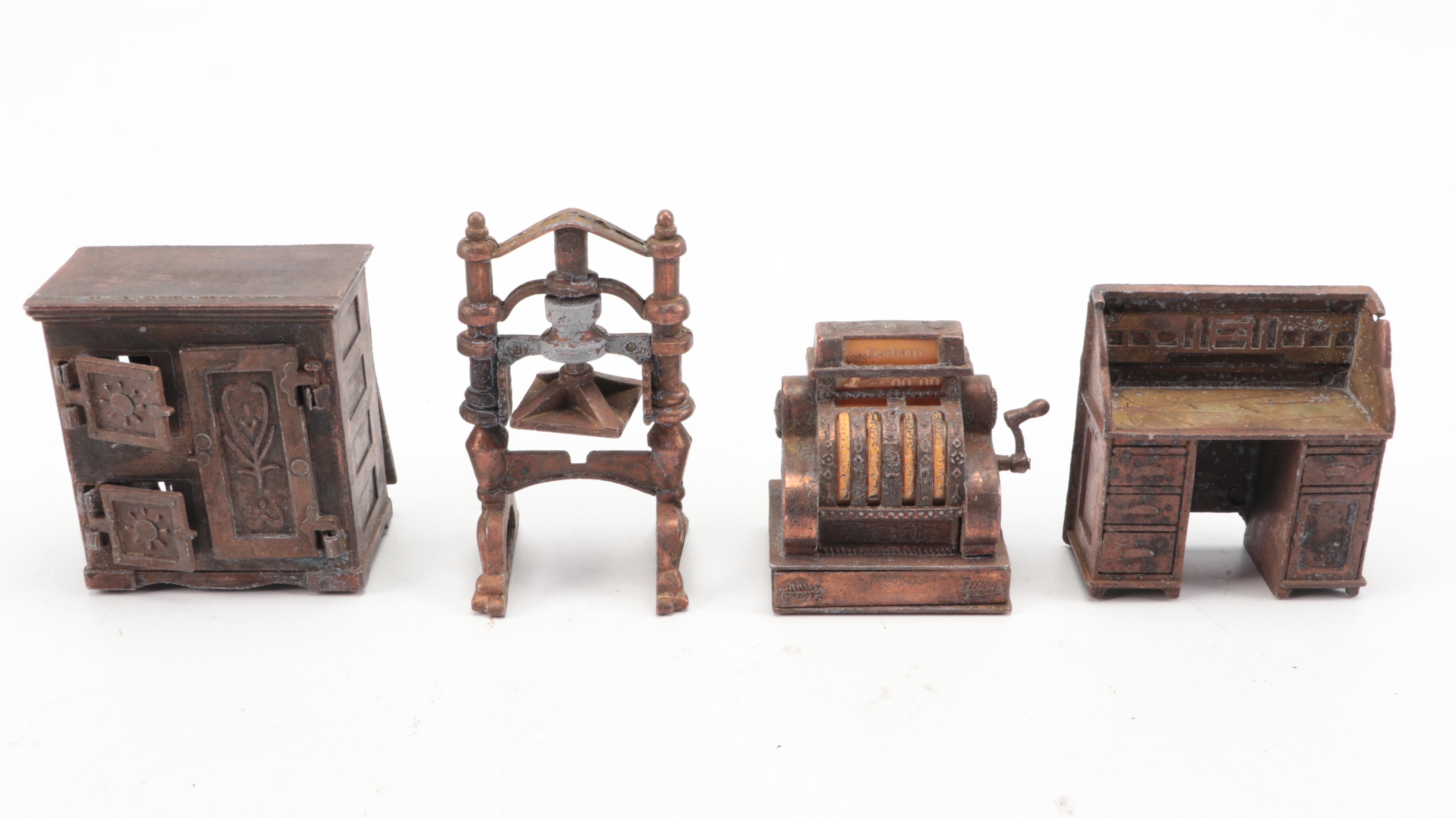 Durham Industries Miniature Diecast Metal Furniture and Appliances, 1970s