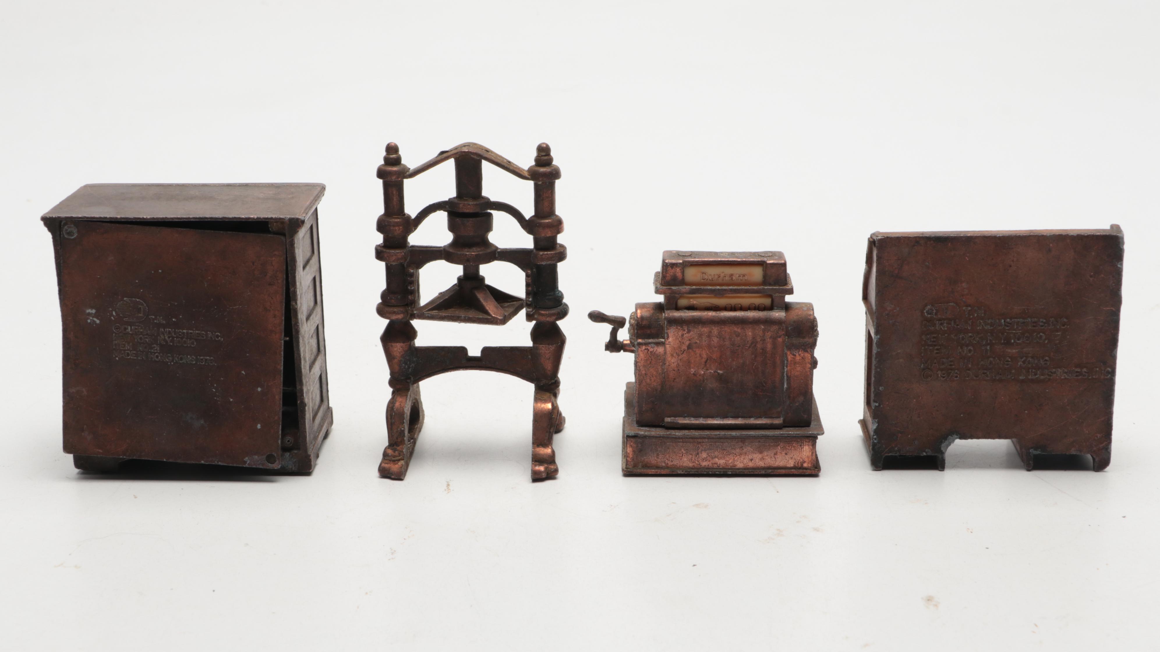 Durham Industries Miniature Diecast Metal Furniture and Appliances, 1970s