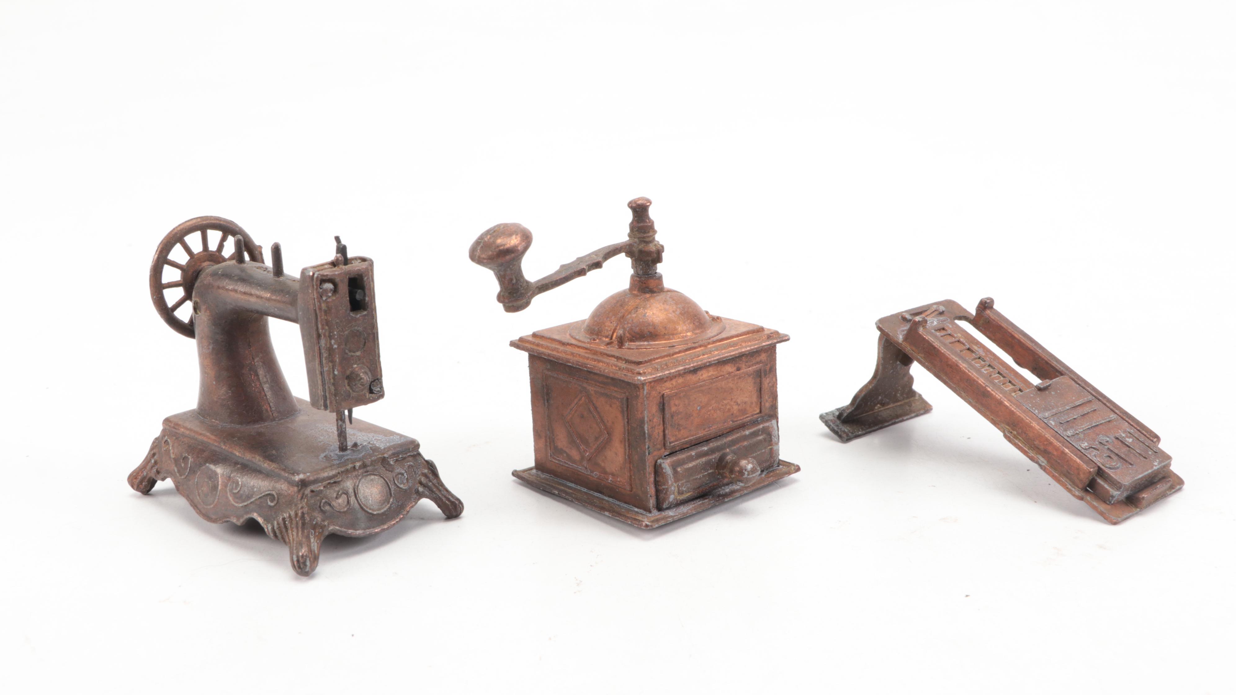 Durham Industries Miniature Diecast Metal Furniture and Appliances, 1970s