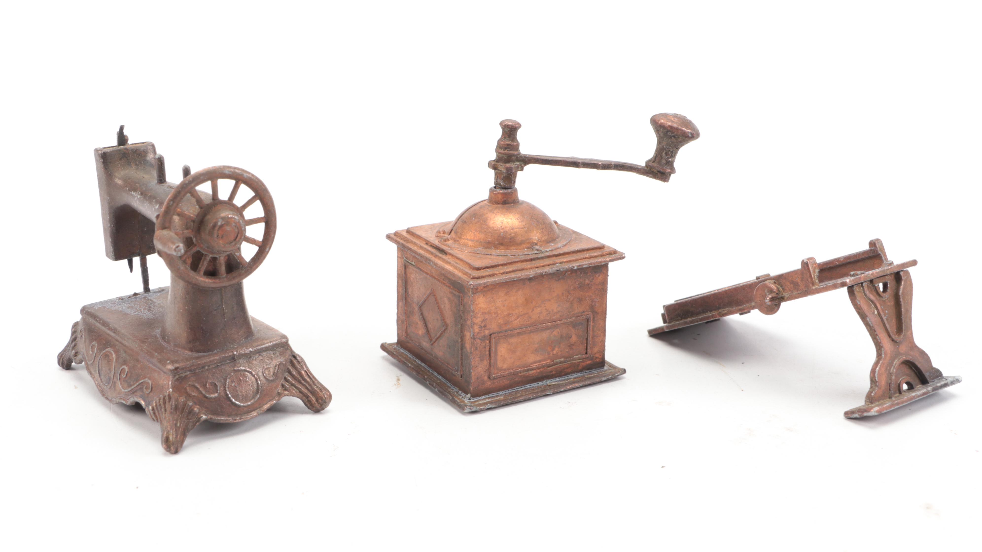 Durham Industries Miniature Diecast Metal Furniture and Appliances, 1970s