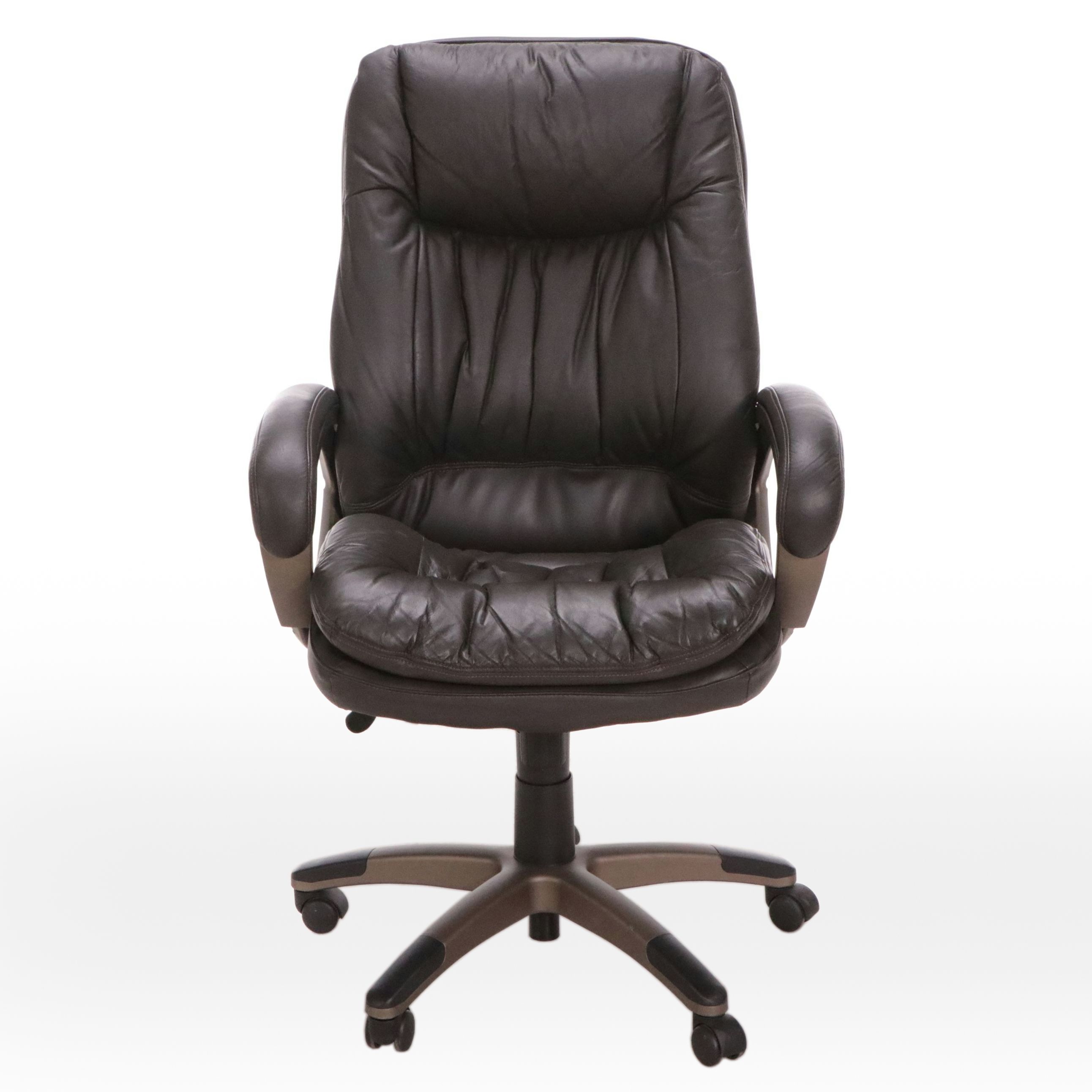 Office Depot Brown Faux Leather Upholstered Desk Chair