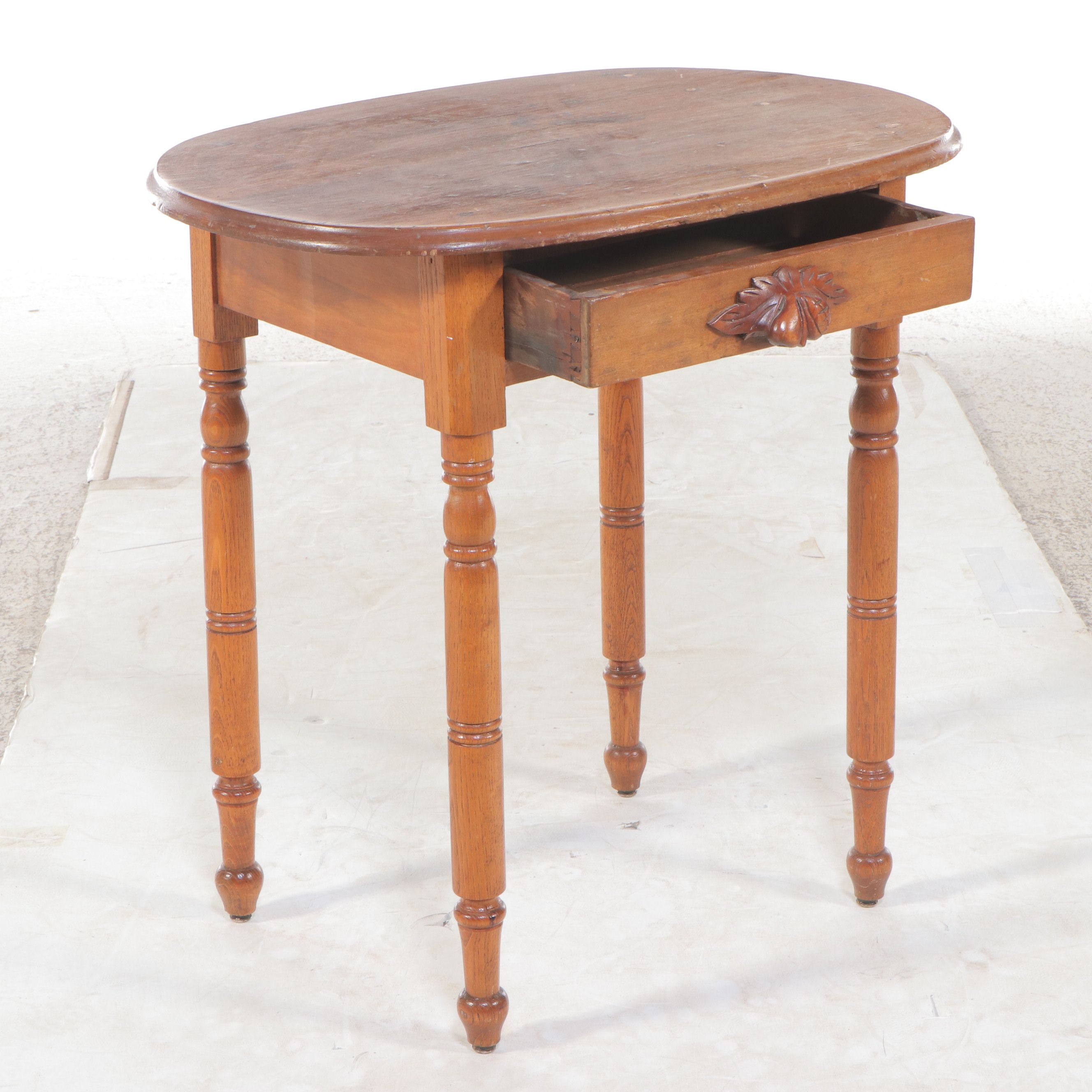 Late Victorian Ash and Poplar Side Table