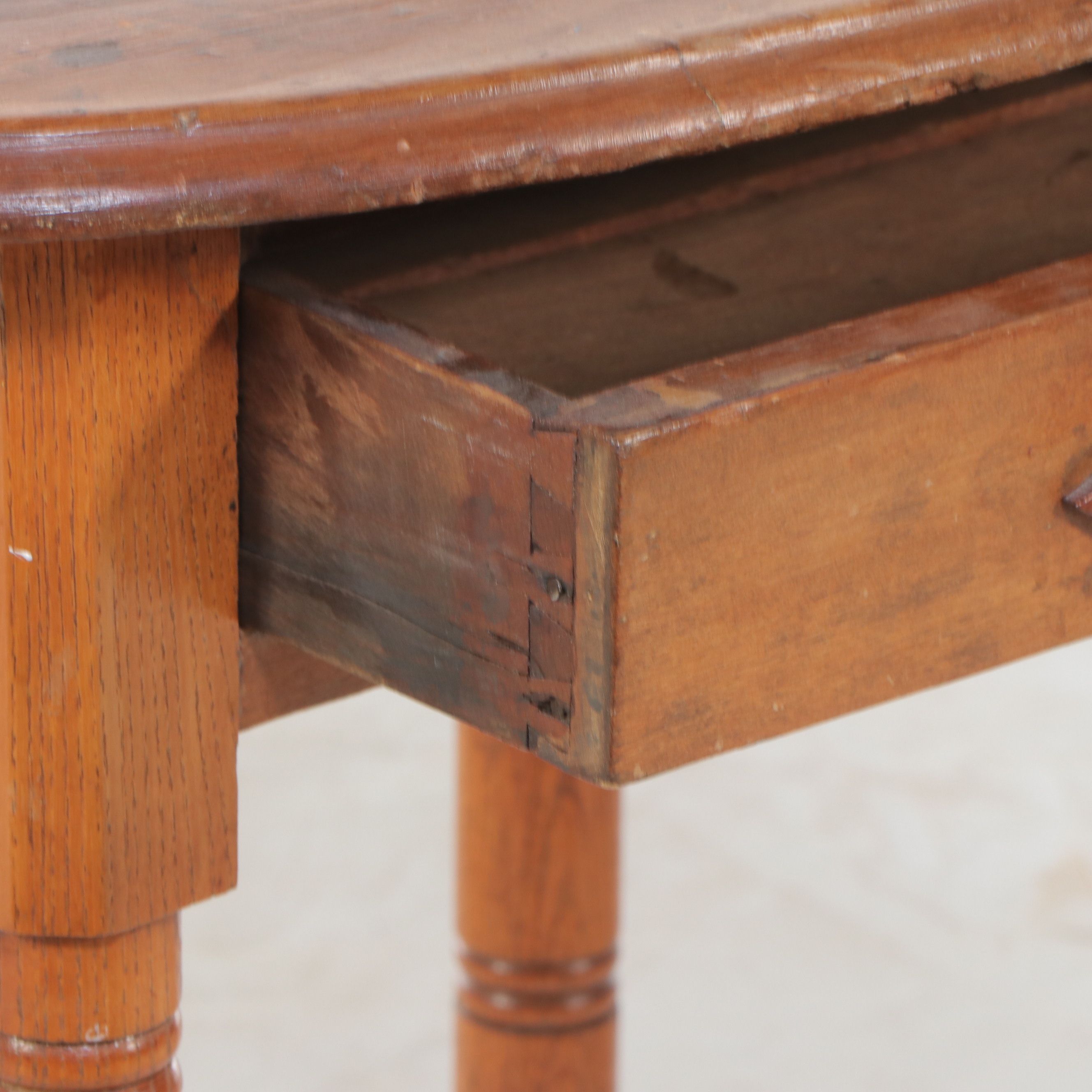 Late Victorian Ash and Poplar Side Table