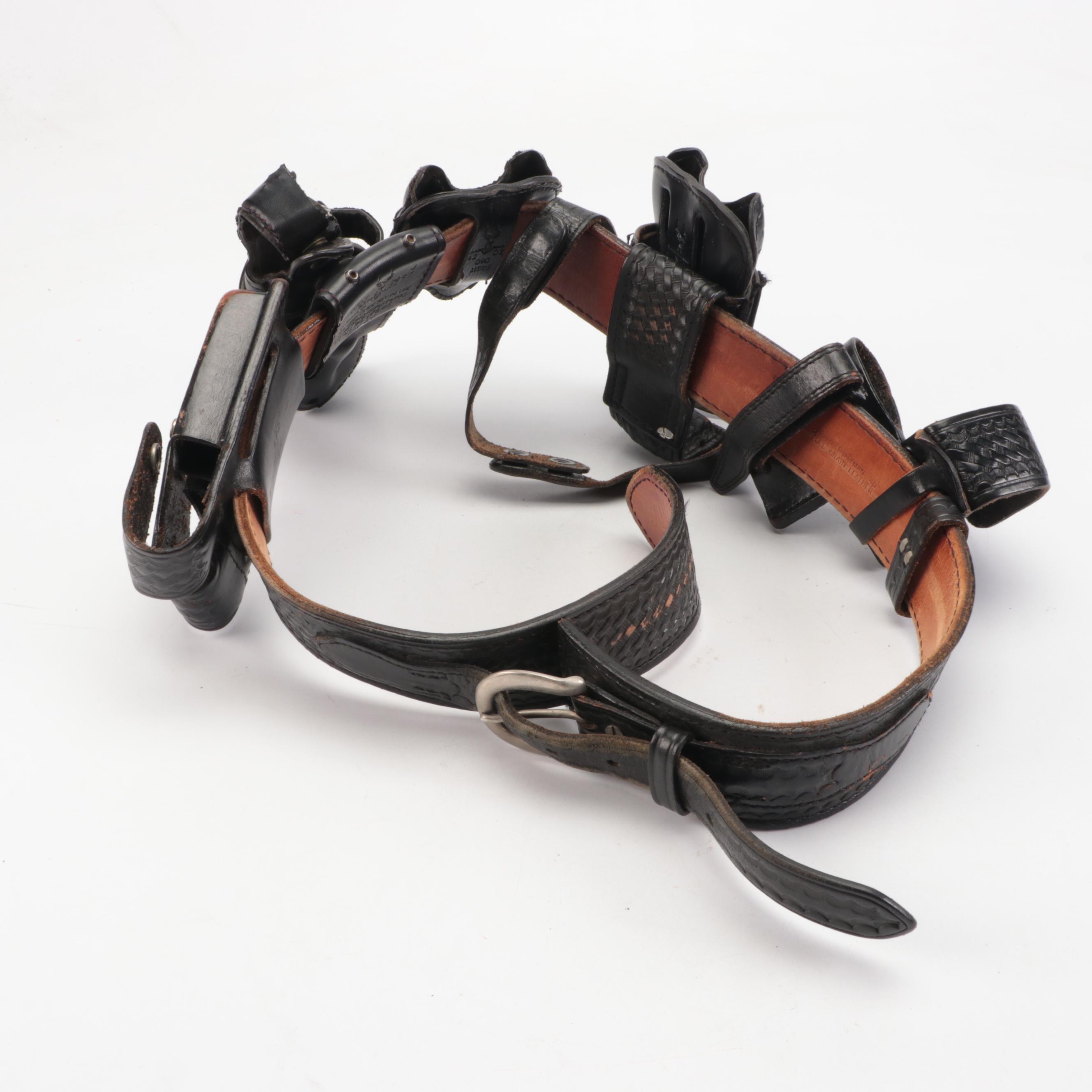 Dutyman Faux Basketweave Genuine Leather Belt with Safariland Holster