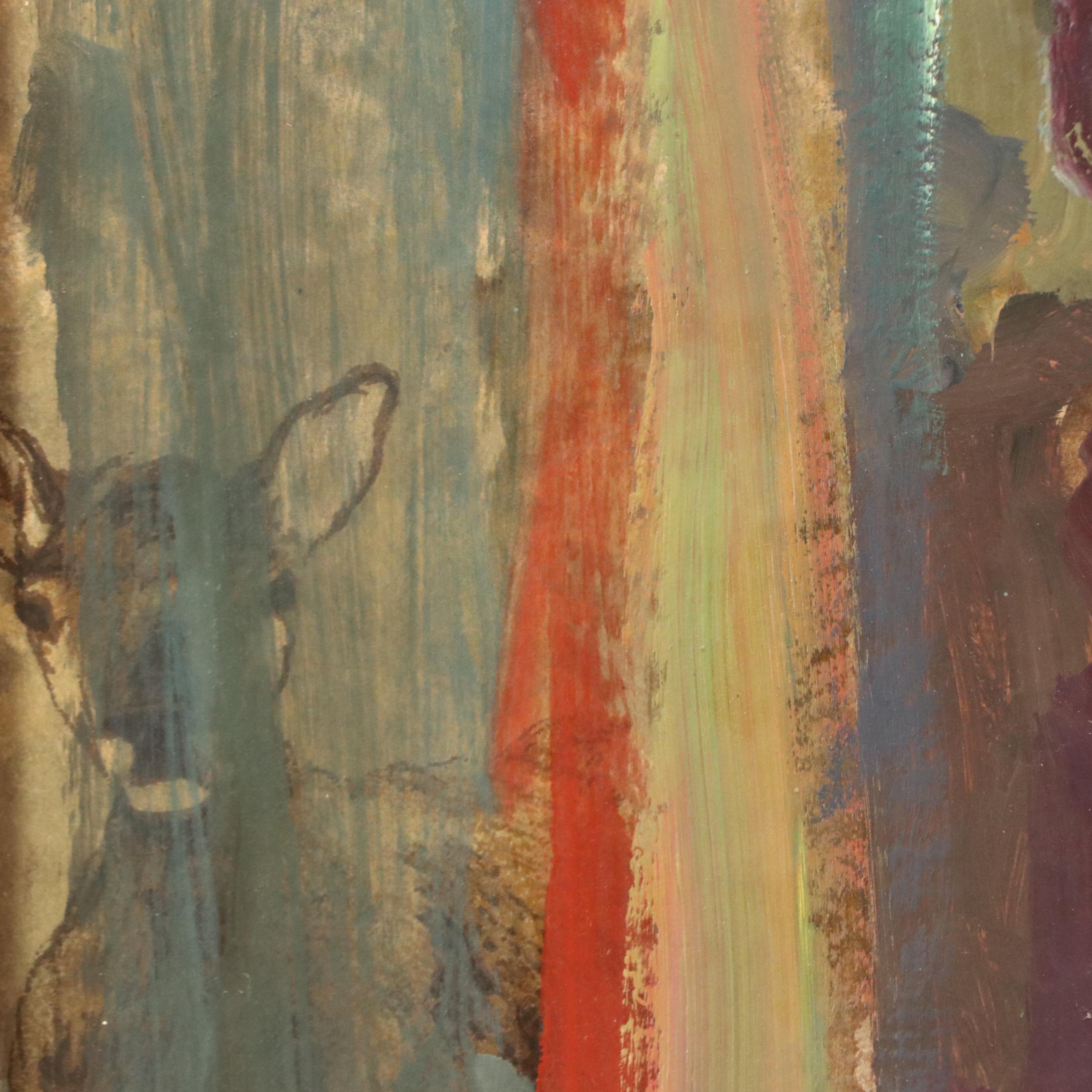 Interior Scene With Figures Oil Painting, 1972