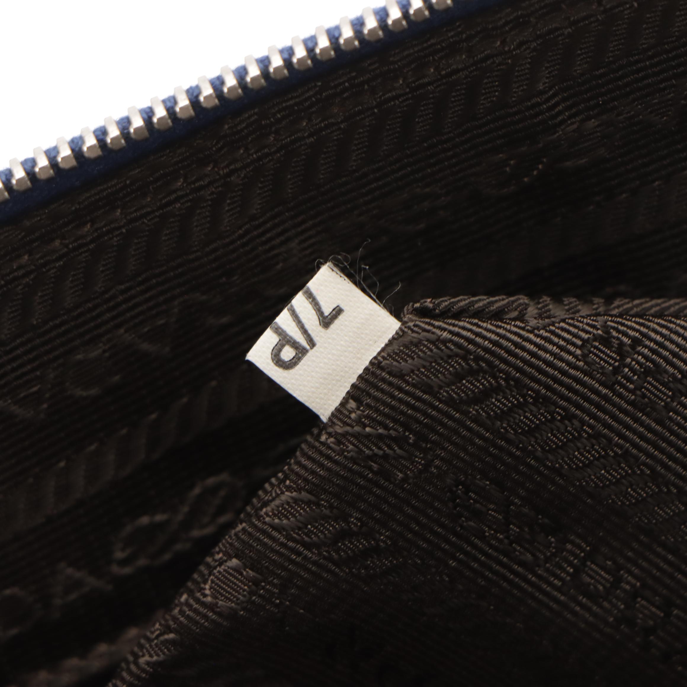 Prada Two-Way Briefcase Bag in Blue Saffiano Leather