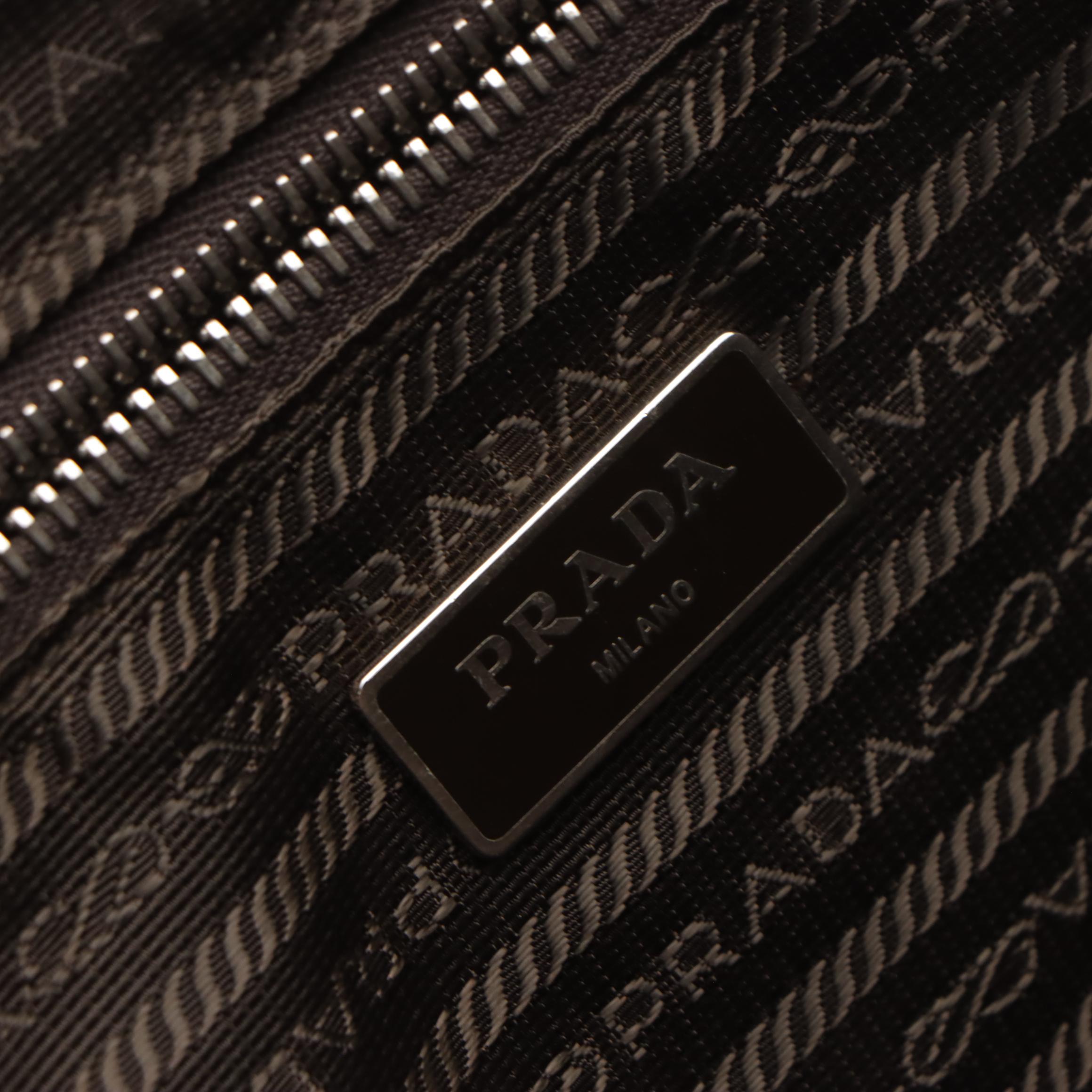 Prada Two-Way Briefcase Bag in Blue Saffiano Leather