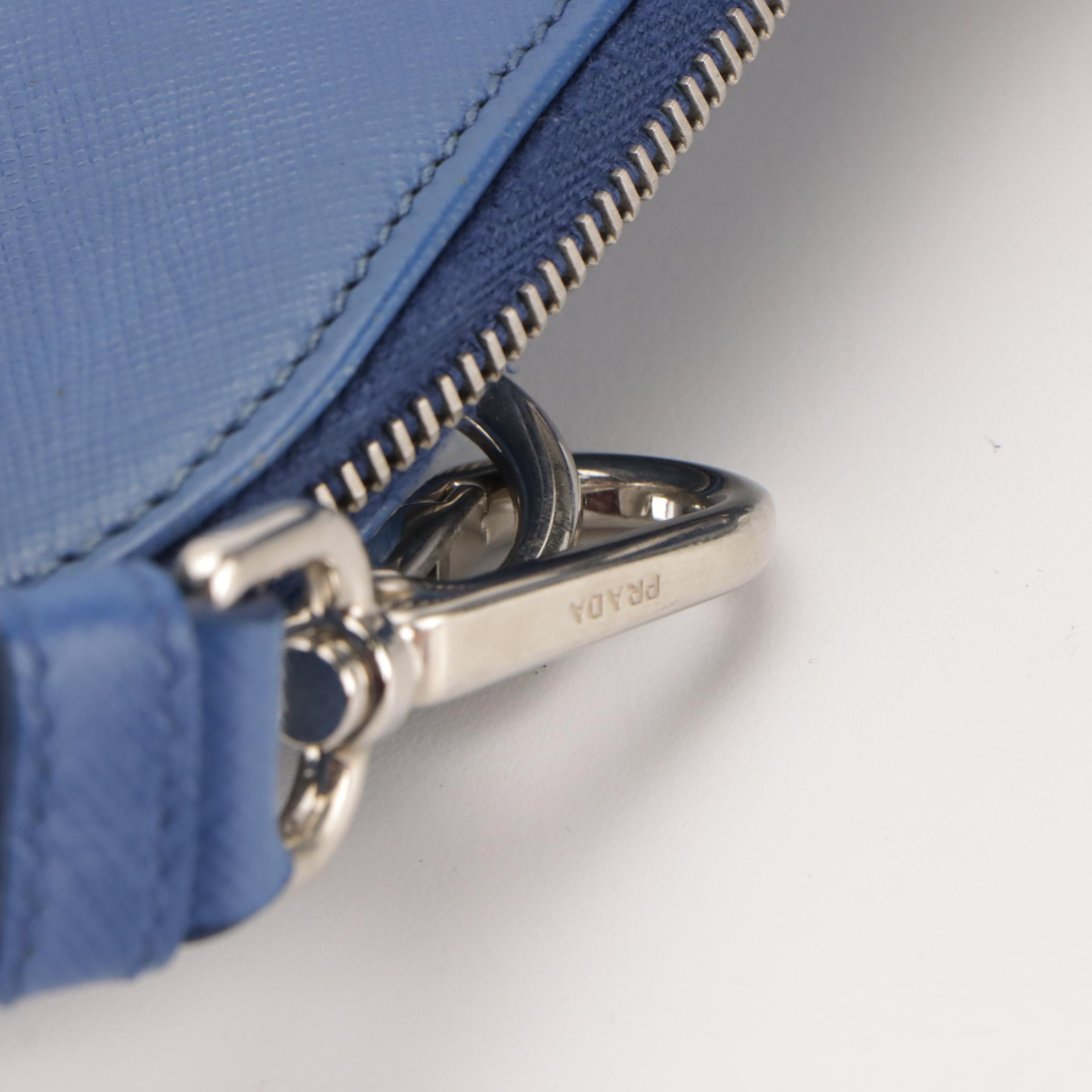 Prada Two-Way Briefcase Bag in Blue Saffiano Leather