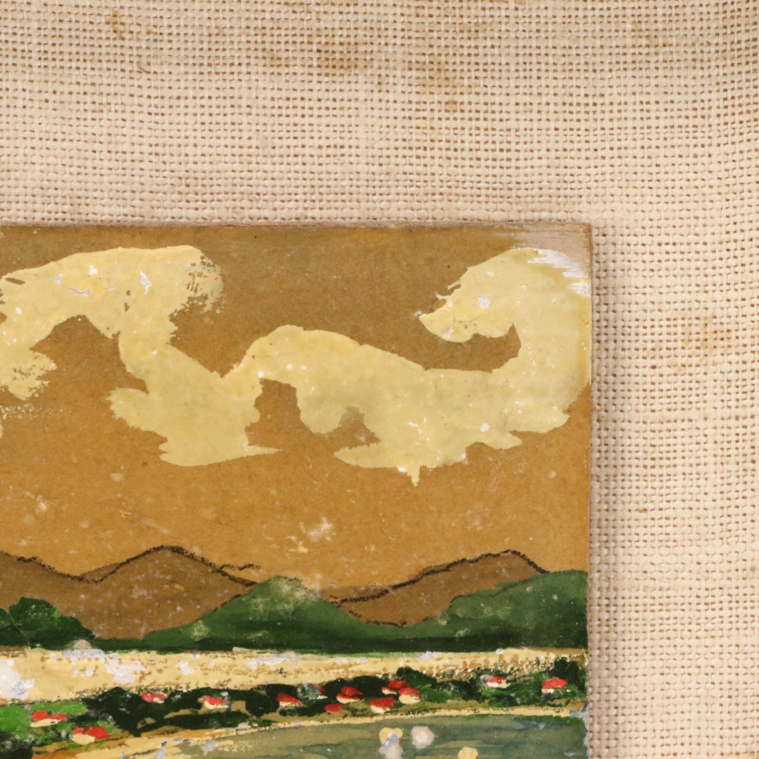 Pair of Miniature Oil Paintings of St. Maarten Landscapes, Mid-20th Century