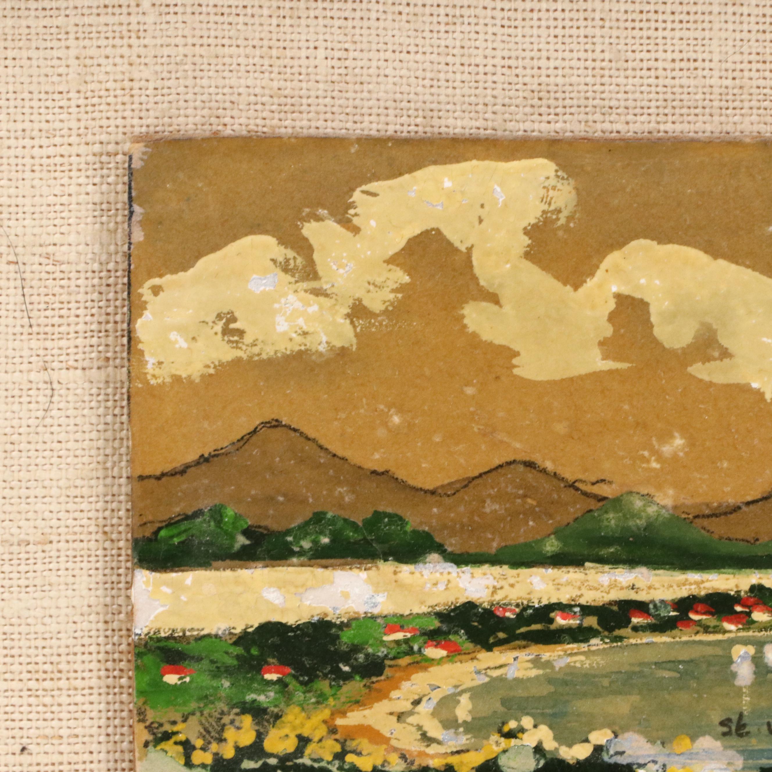 Pair of Miniature Oil Paintings of St. Maarten Landscapes, Mid-20th Century