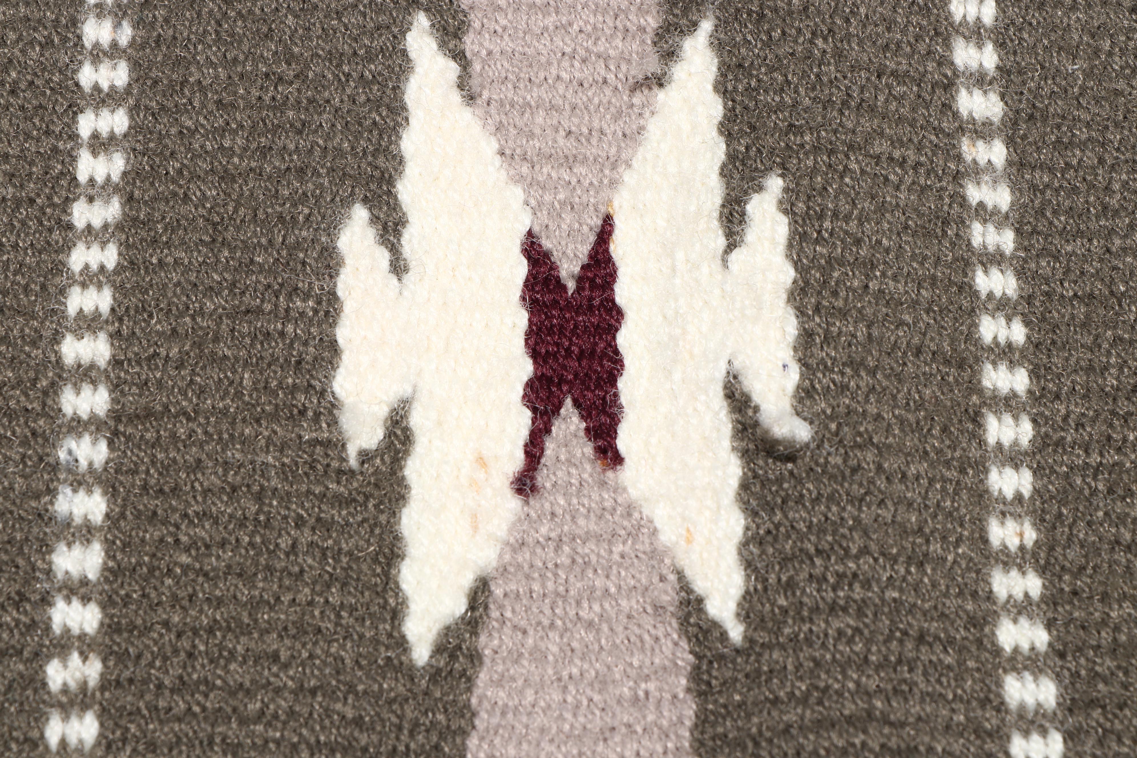 Three Woven Southwest Textiles with Southwest-Style Printed Runner