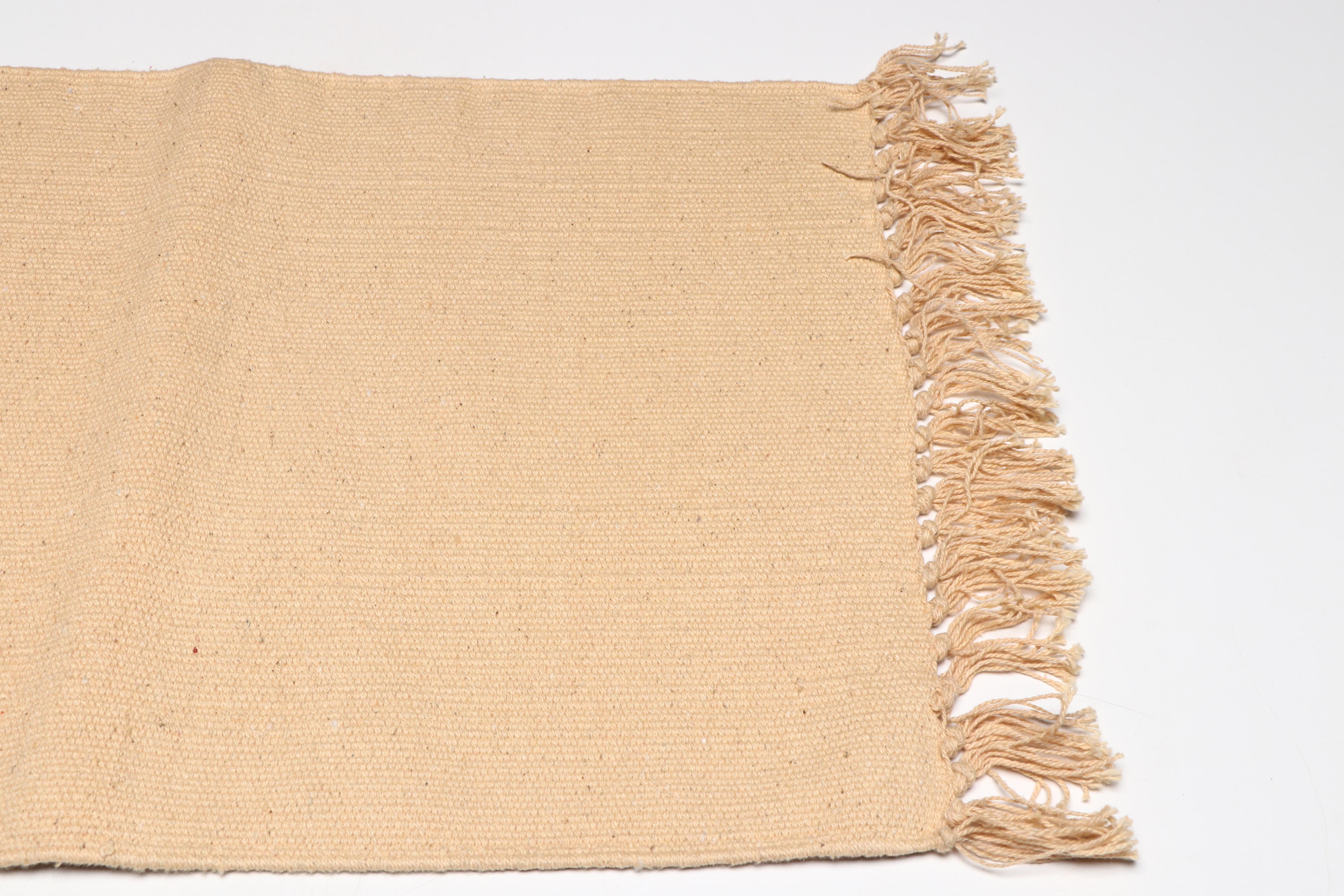 Three Woven Southwest Textiles with Southwest-Style Printed Runner