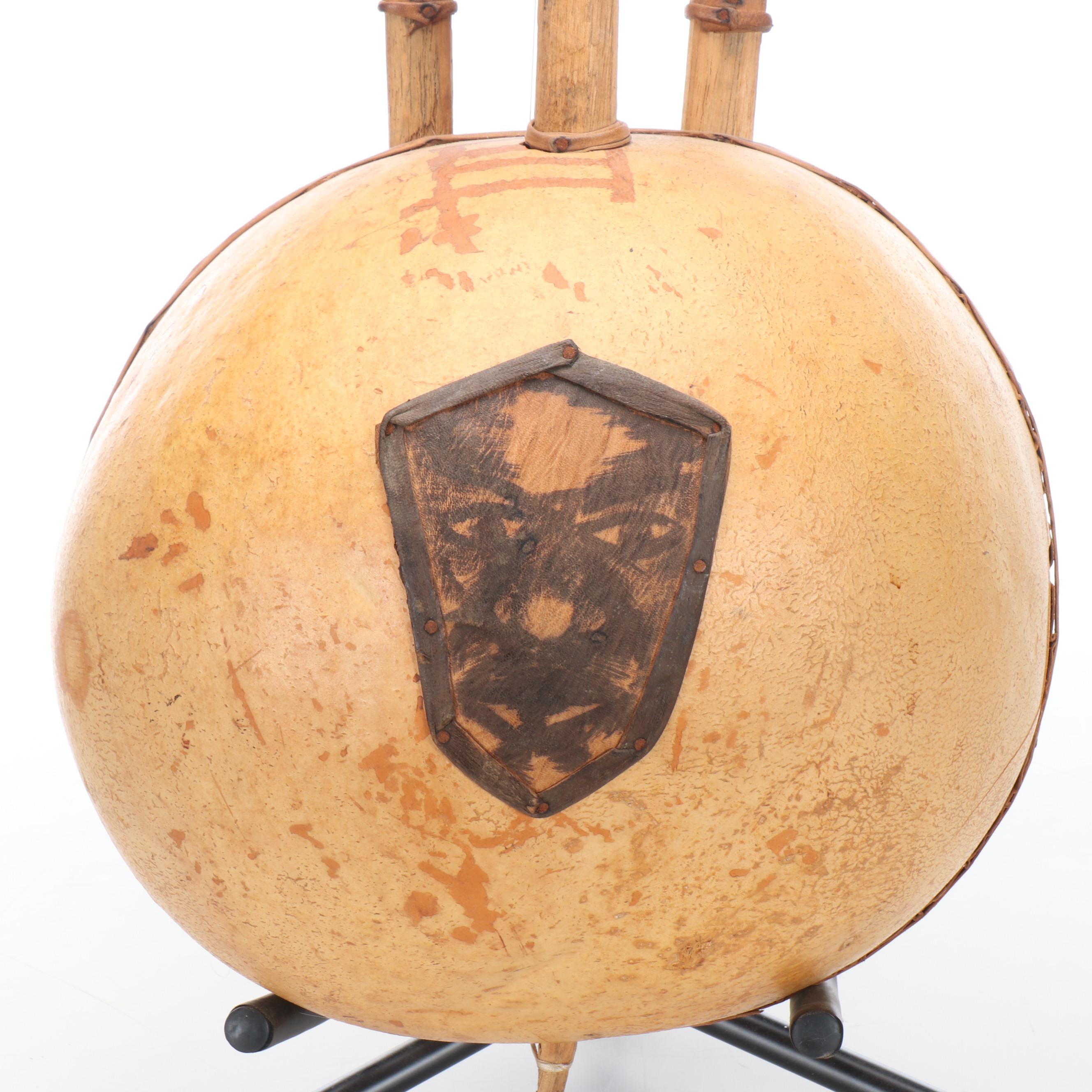 West African Style Gourd and Leather Pictorial Kora