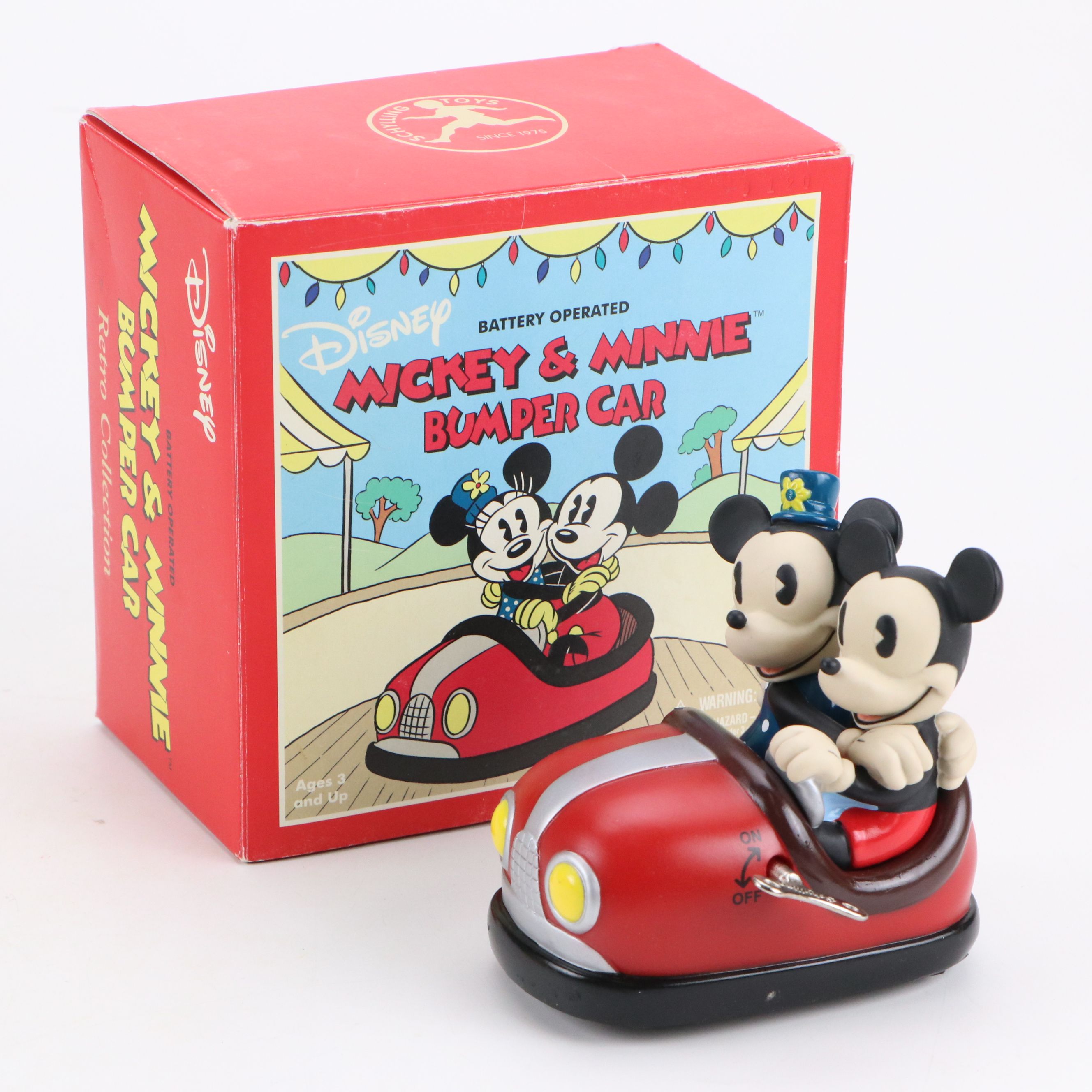 Vintage Mickey Mouse Wind-Up Toy with More Toys and Disney Ornaments