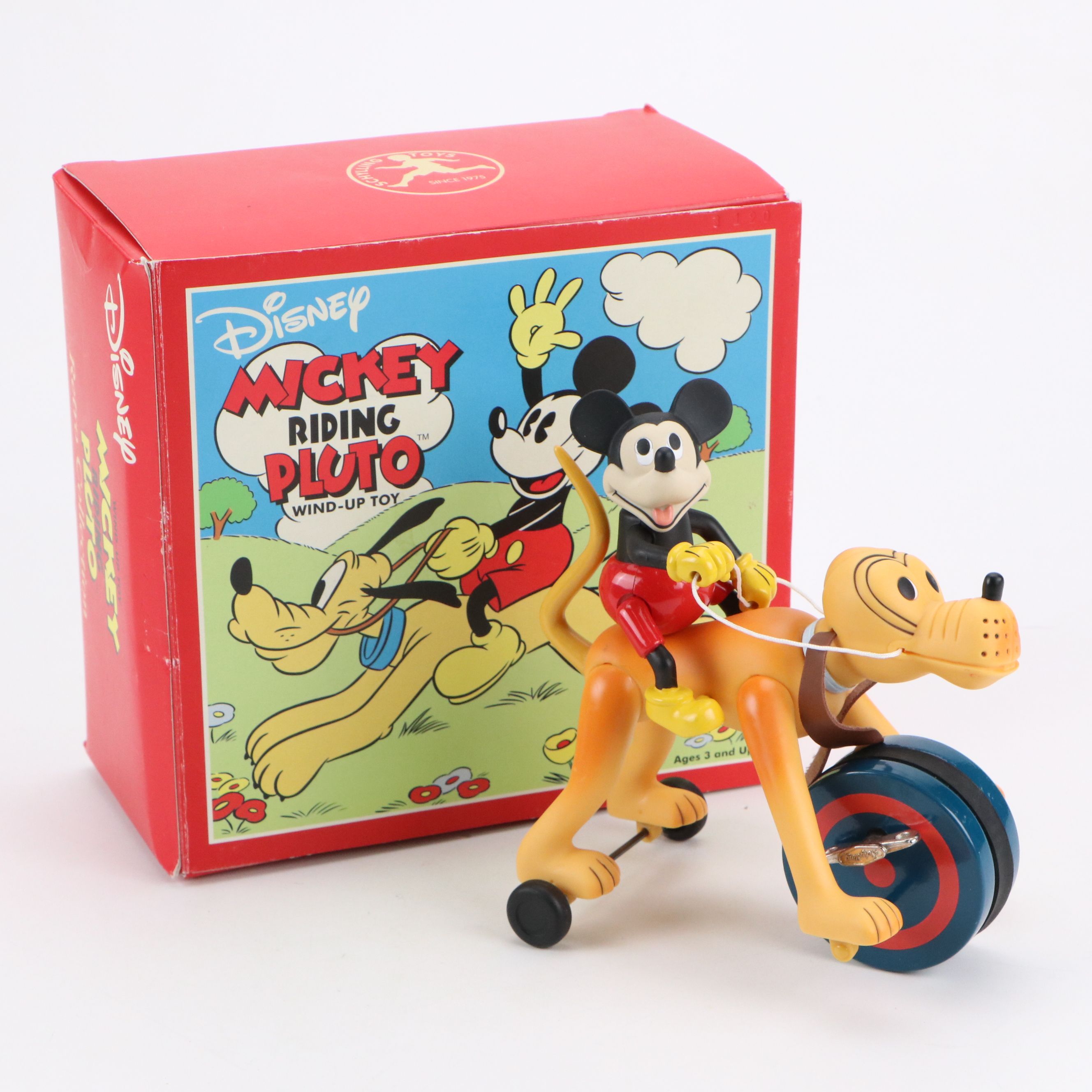 Vintage Mickey Mouse Wind-Up Toy with More Toys and Disney Ornaments