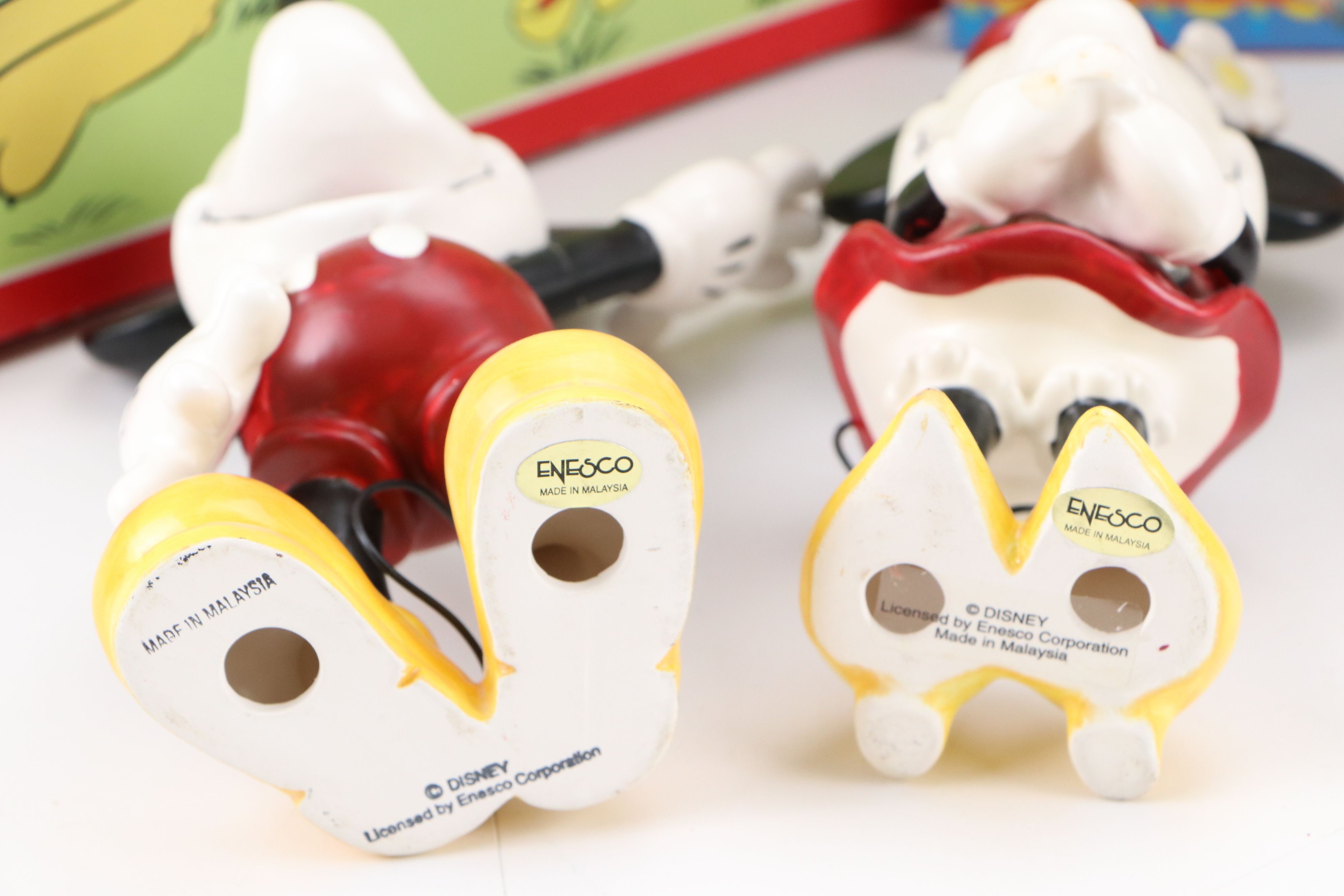 Vintage Mickey Mouse Wind-Up Toy with More Toys and Disney Ornaments