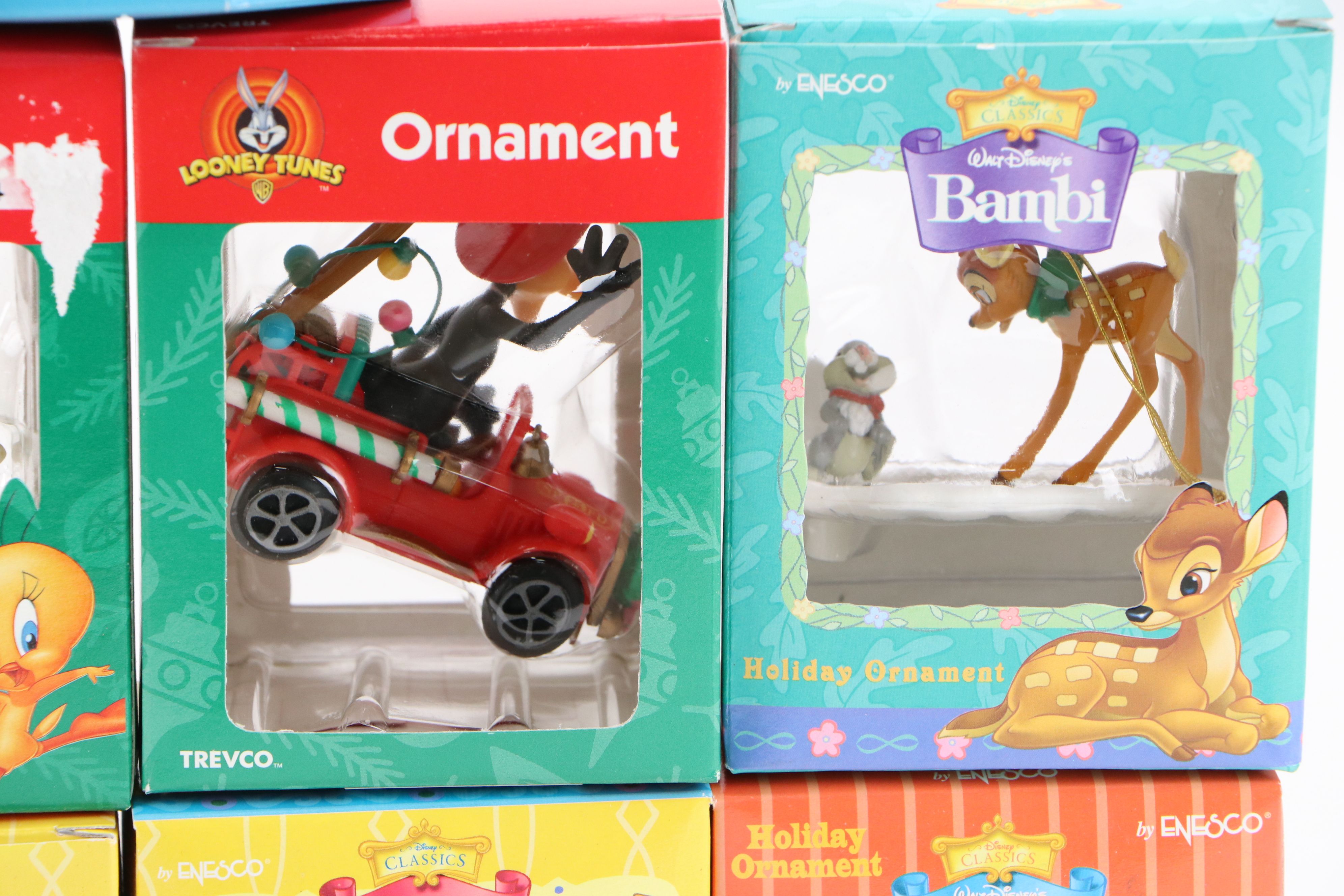 Vintage Mickey Mouse Wind-Up Toy with More Toys and Disney Ornaments