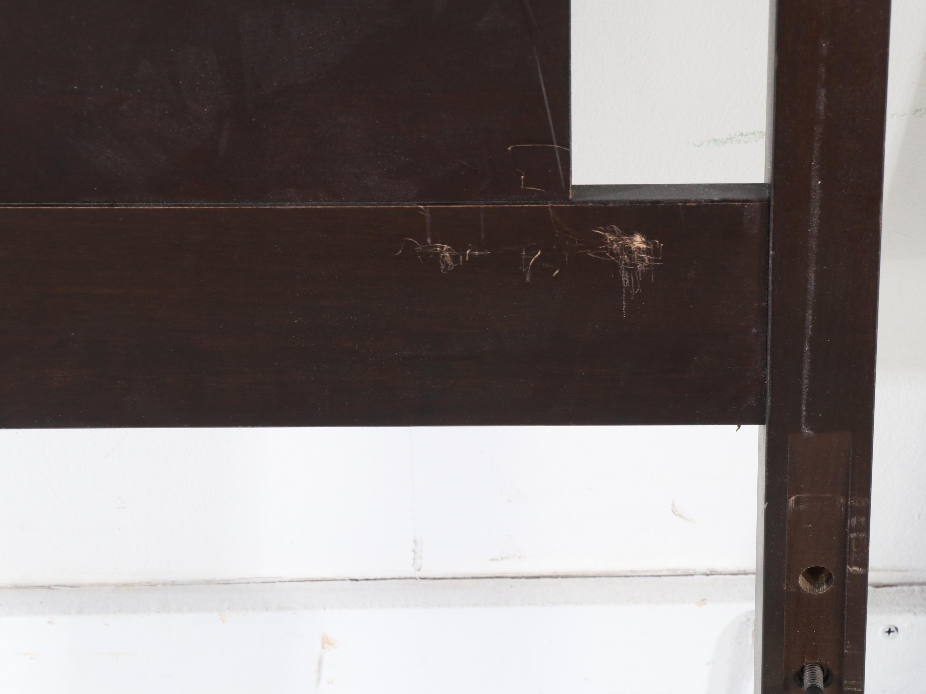 Contemporary Espresso Finished Wood Queen Size Sleigh Bed