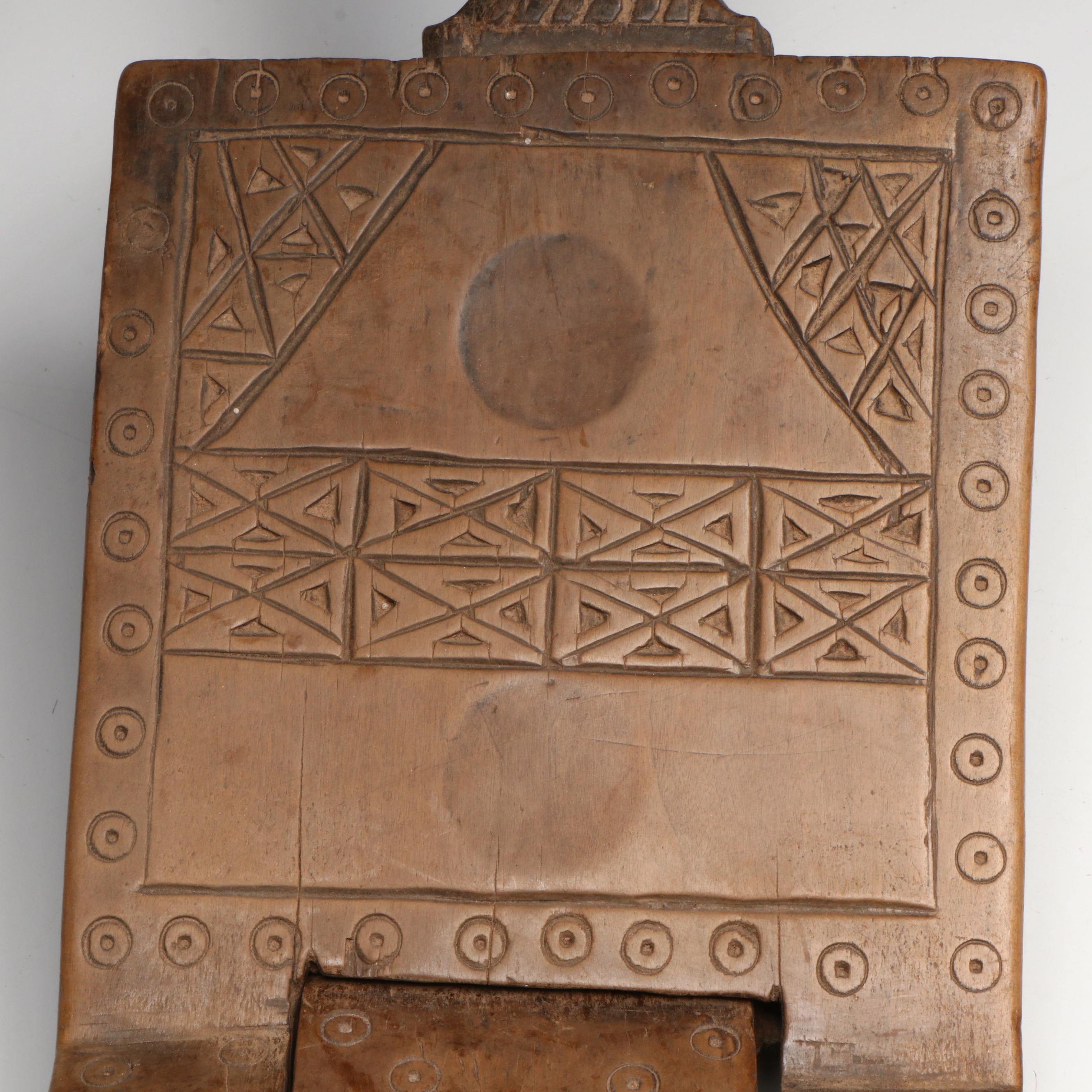 Swahili Carved Fold-Out Wood Coconut Grater Stool
