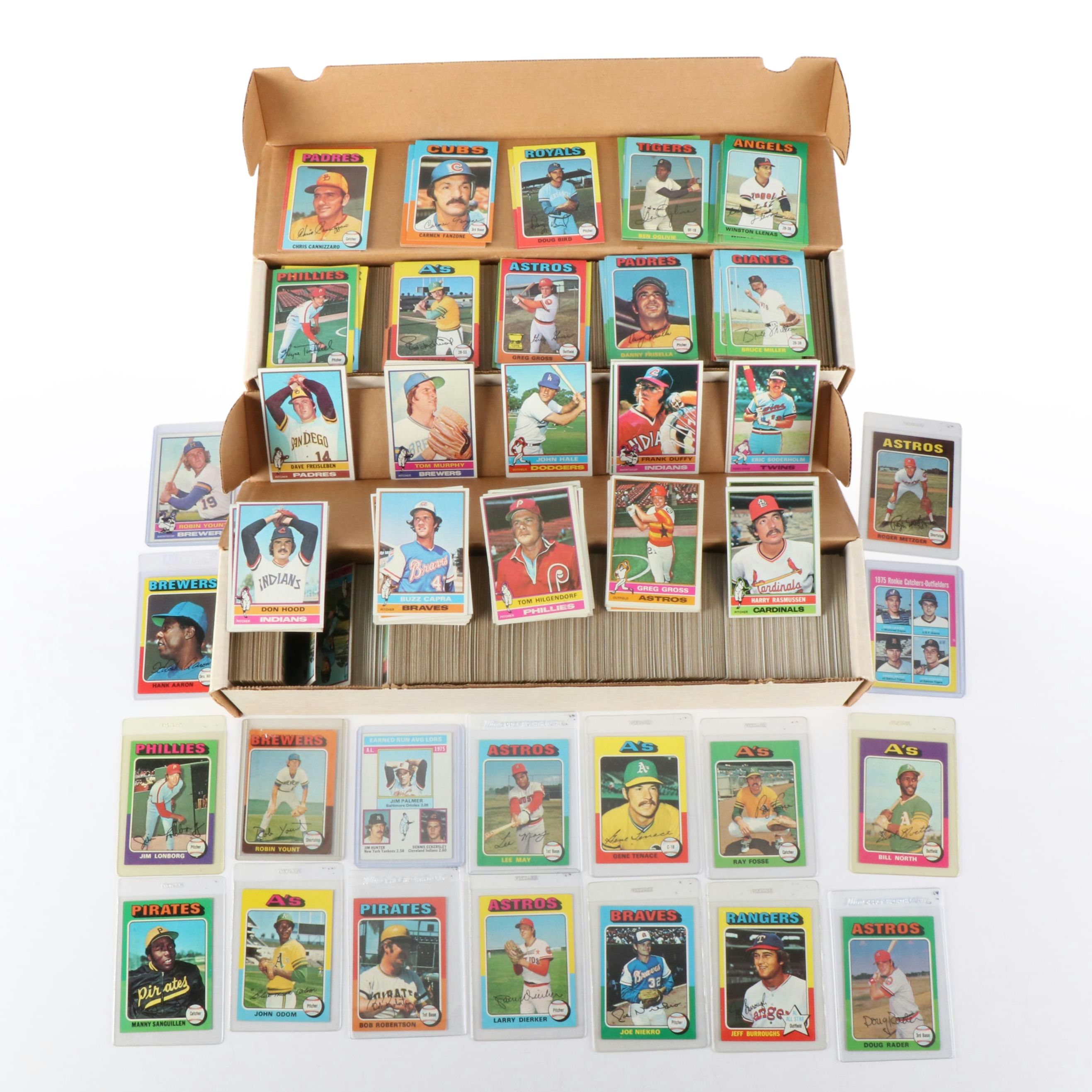 1975 and 1976 Topps Baseball Cards Featuring Robin Yount Rookie and more