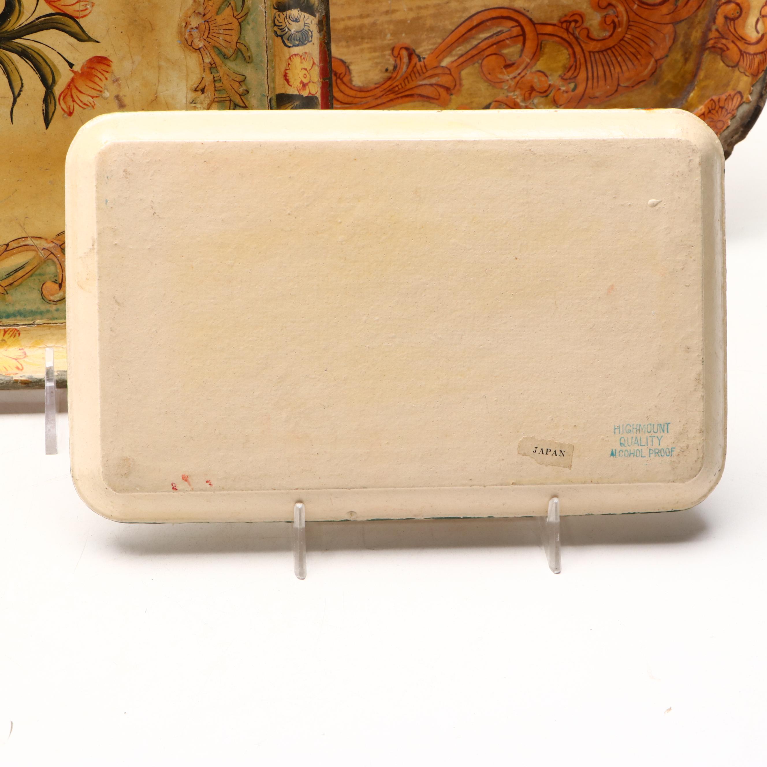 Victorian Style and Other Papier-Mâché Trays, Mid-20th Century