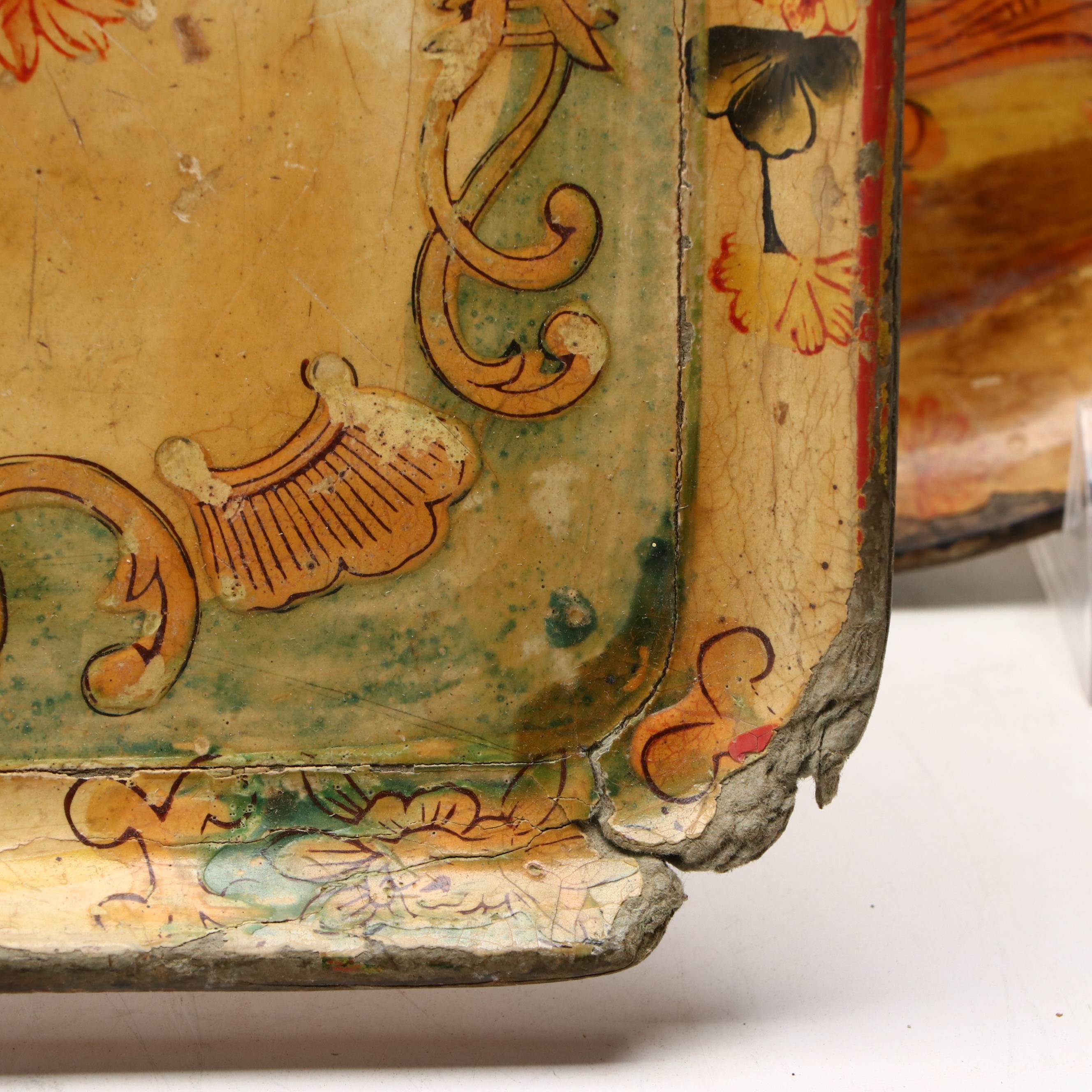 Victorian Style and Other Papier-Mâché Trays, Mid-20th Century