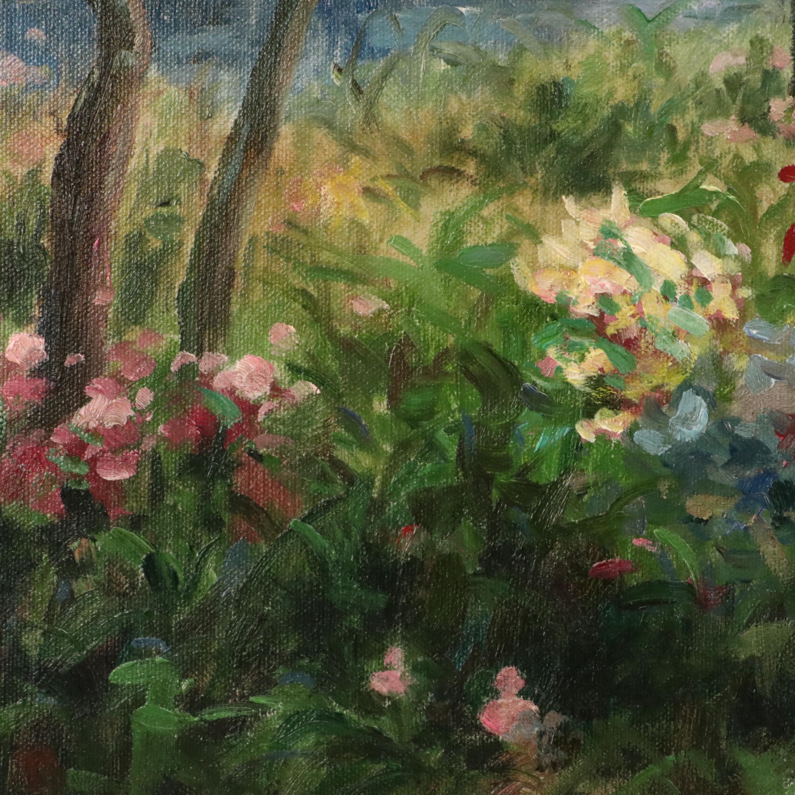 Spring Lake Landscape Oil Painting