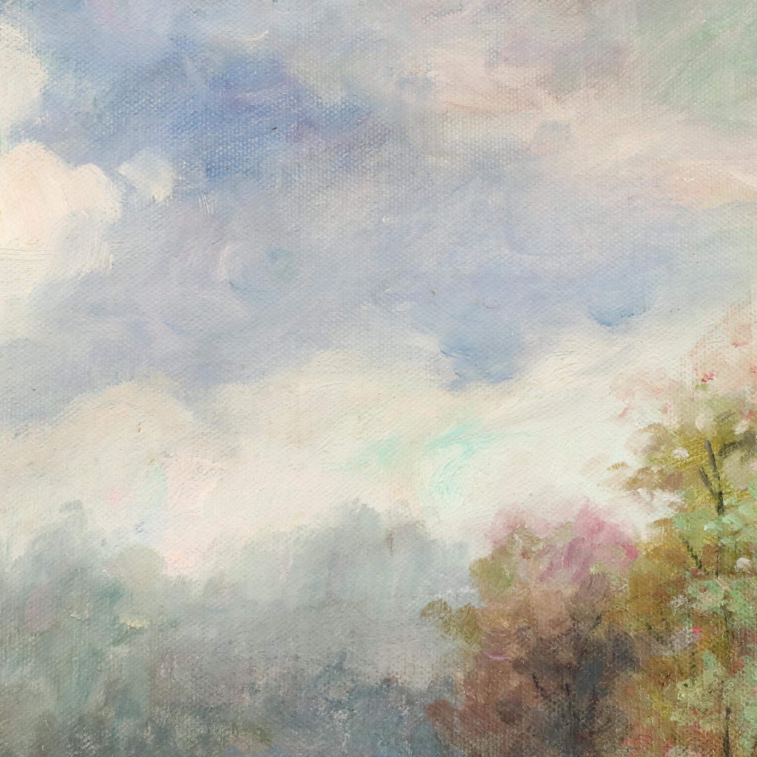 Spring Lake Landscape Oil Painting