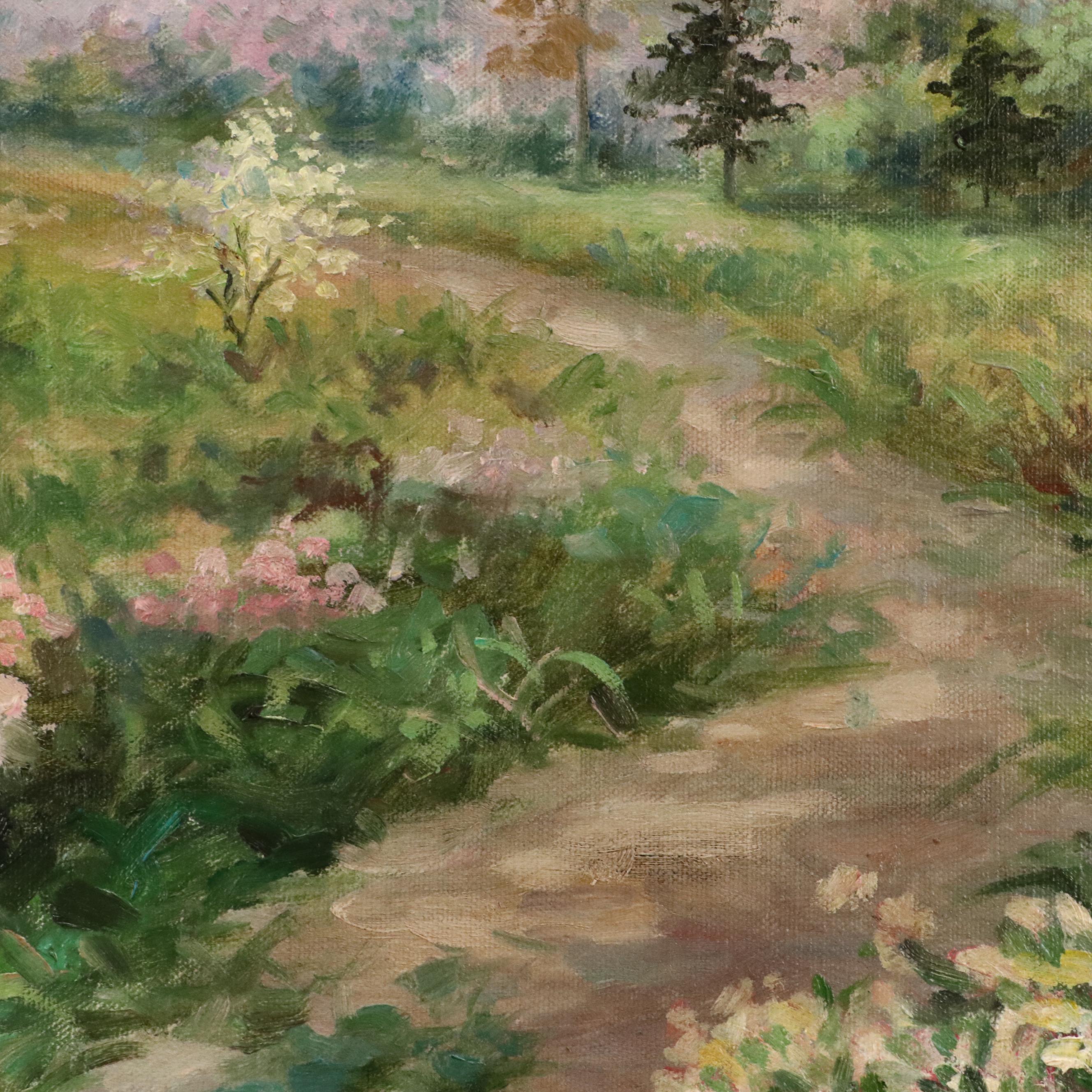 Spring Lake Landscape Oil Painting