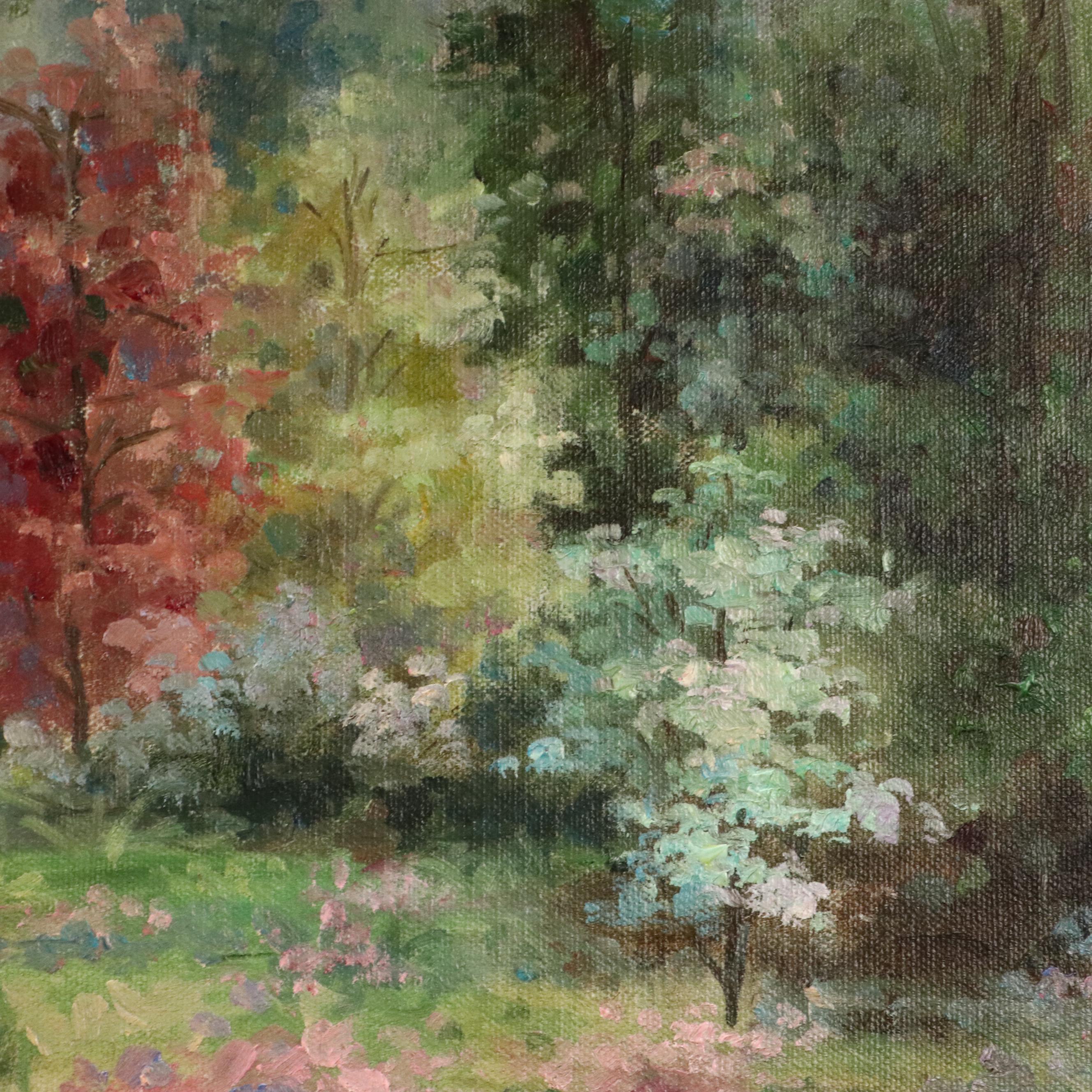 Spring Lake Landscape Oil Painting