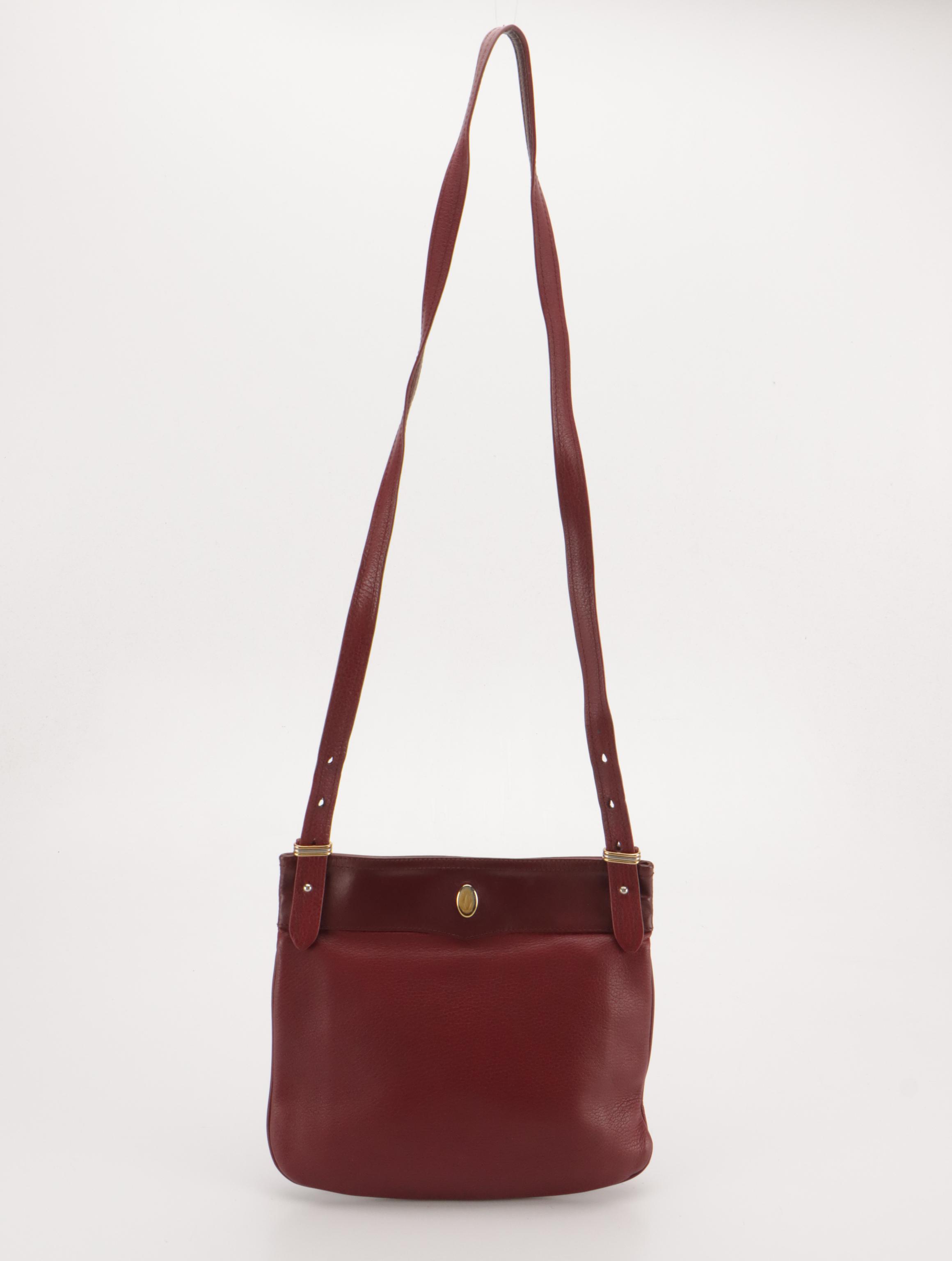 Cartier Must de Cartier Burgundy Leather Crossbody Bag