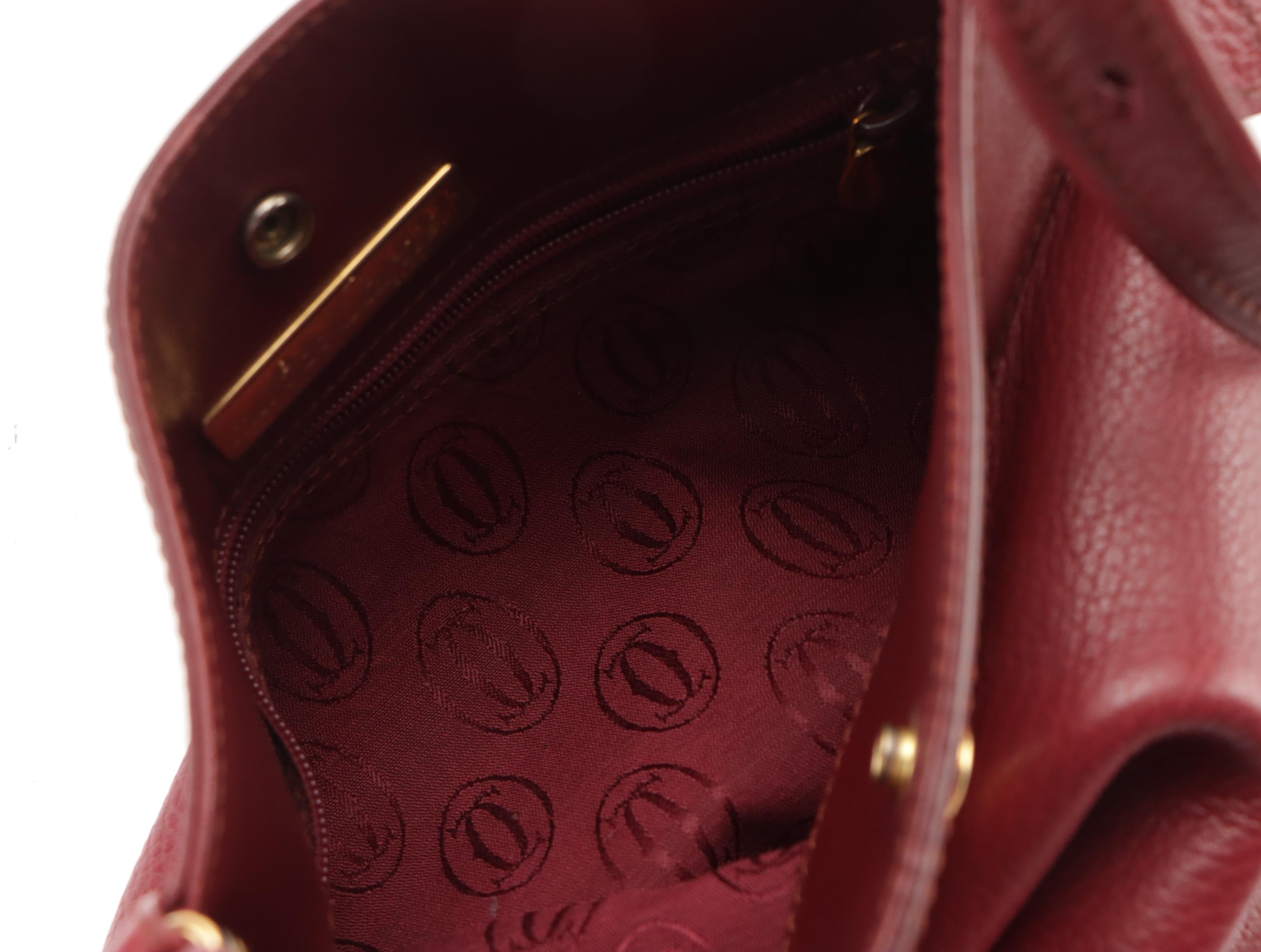 Cartier Must de Cartier Burgundy Leather Crossbody Bag