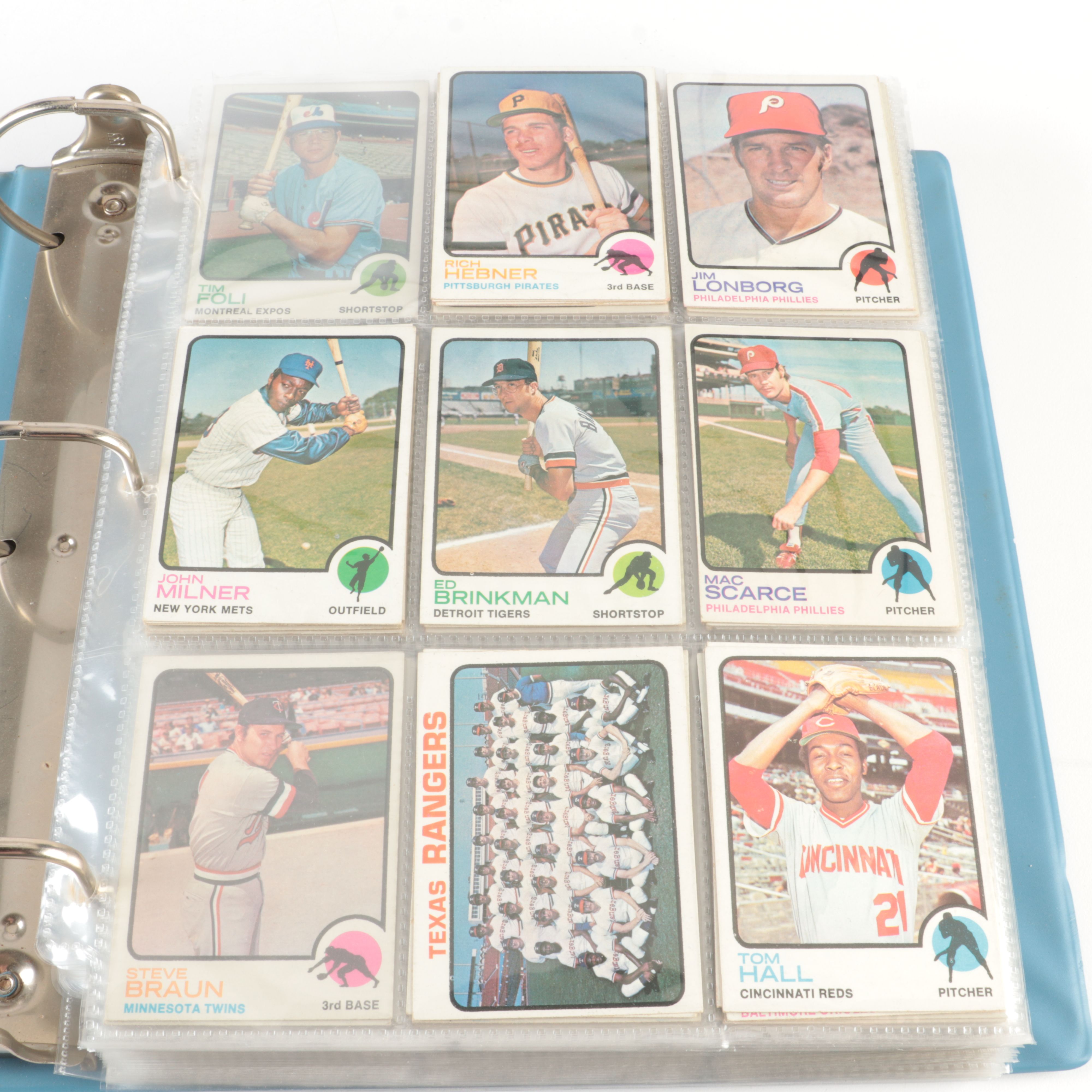 Album of Over 500 1973 Topps Baseball Cards, Basketball Cards, and More