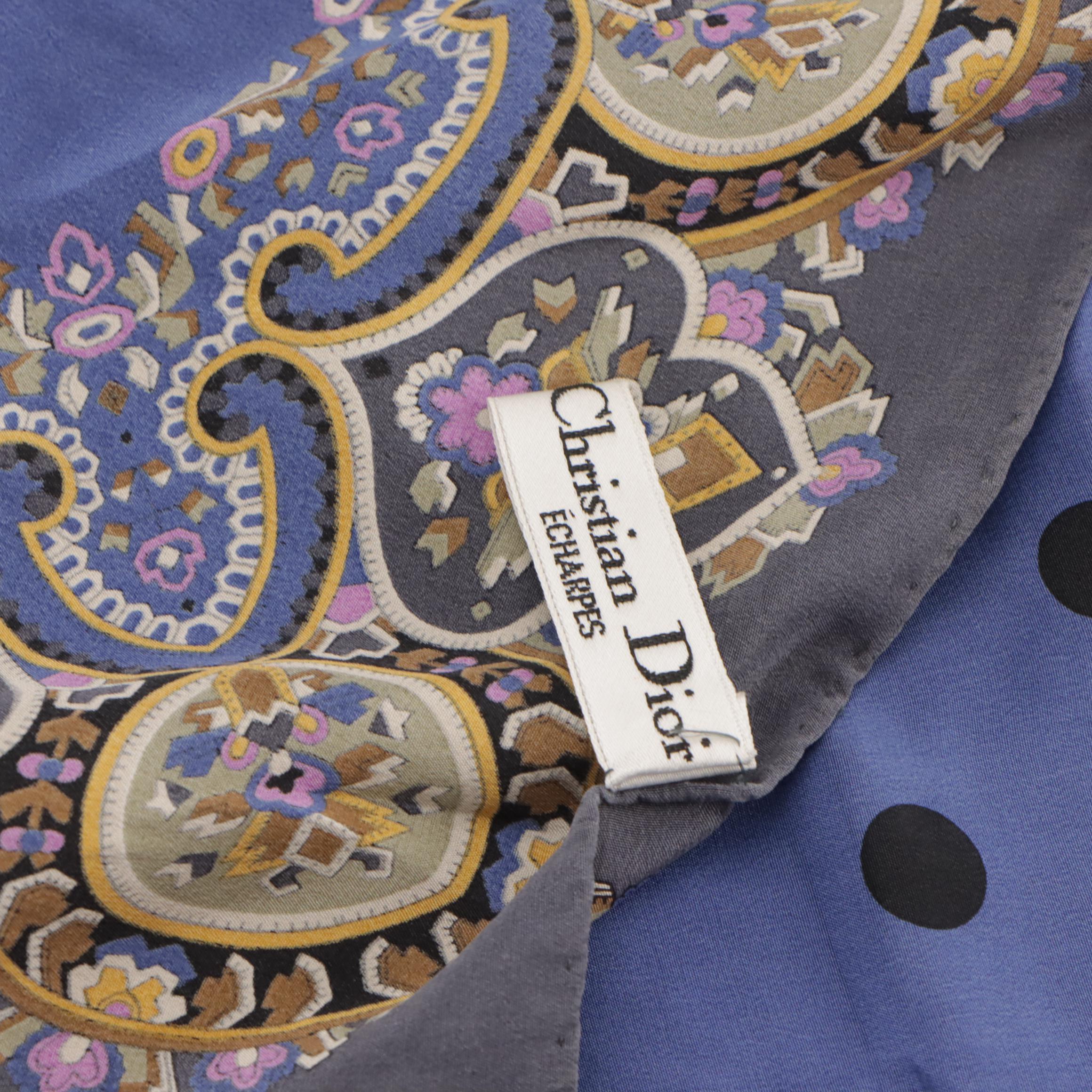 Christian Dior Echarpes Printed Sheer Silk Scarf