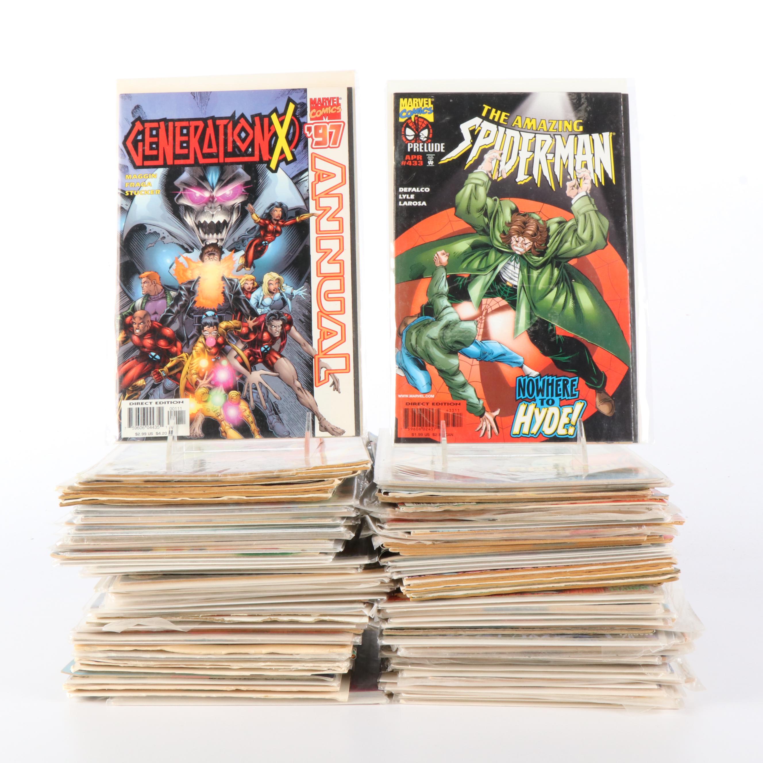 130+ Comic Books Featuring DC and Marvel, 1970s to 1990s