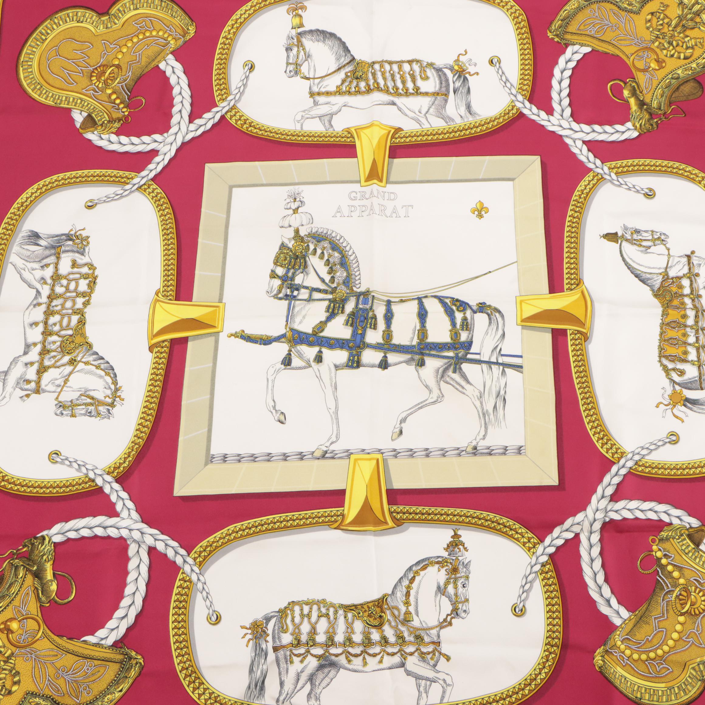 Hermès "Grand Apparat" Scarf 90 in Silk Twill